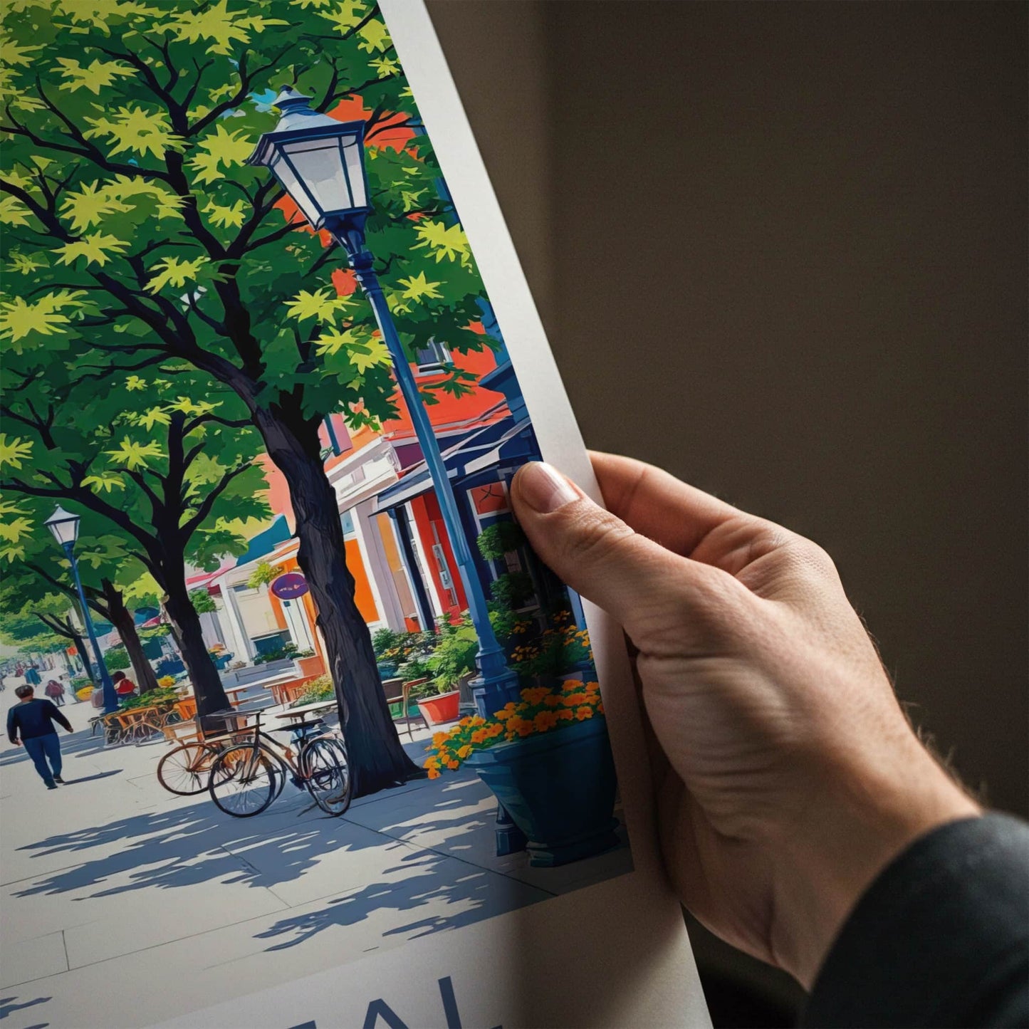 Montreal Poster - Canada Travel Art - Vibrant Street Scene Home Decor