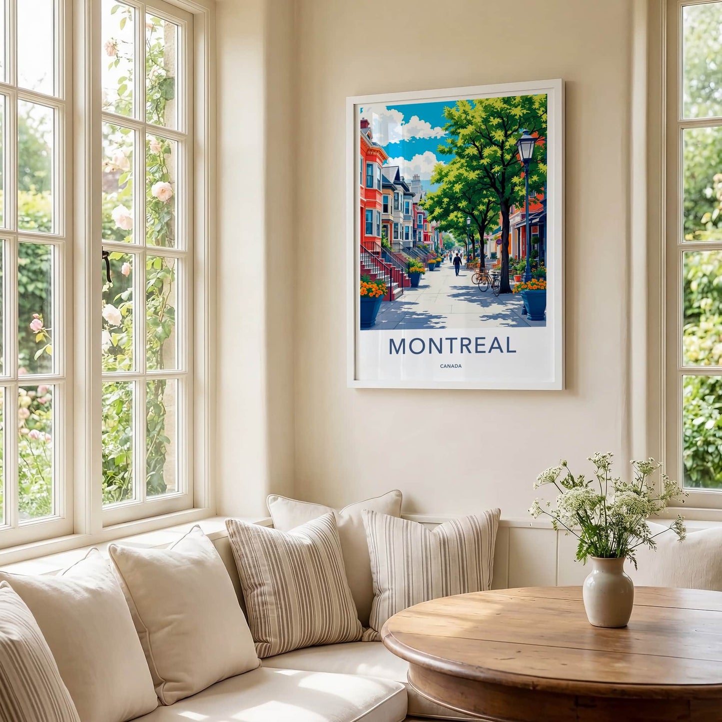 Montreal Poster - Canada Travel Art - Vibrant Street Scene Home Decor