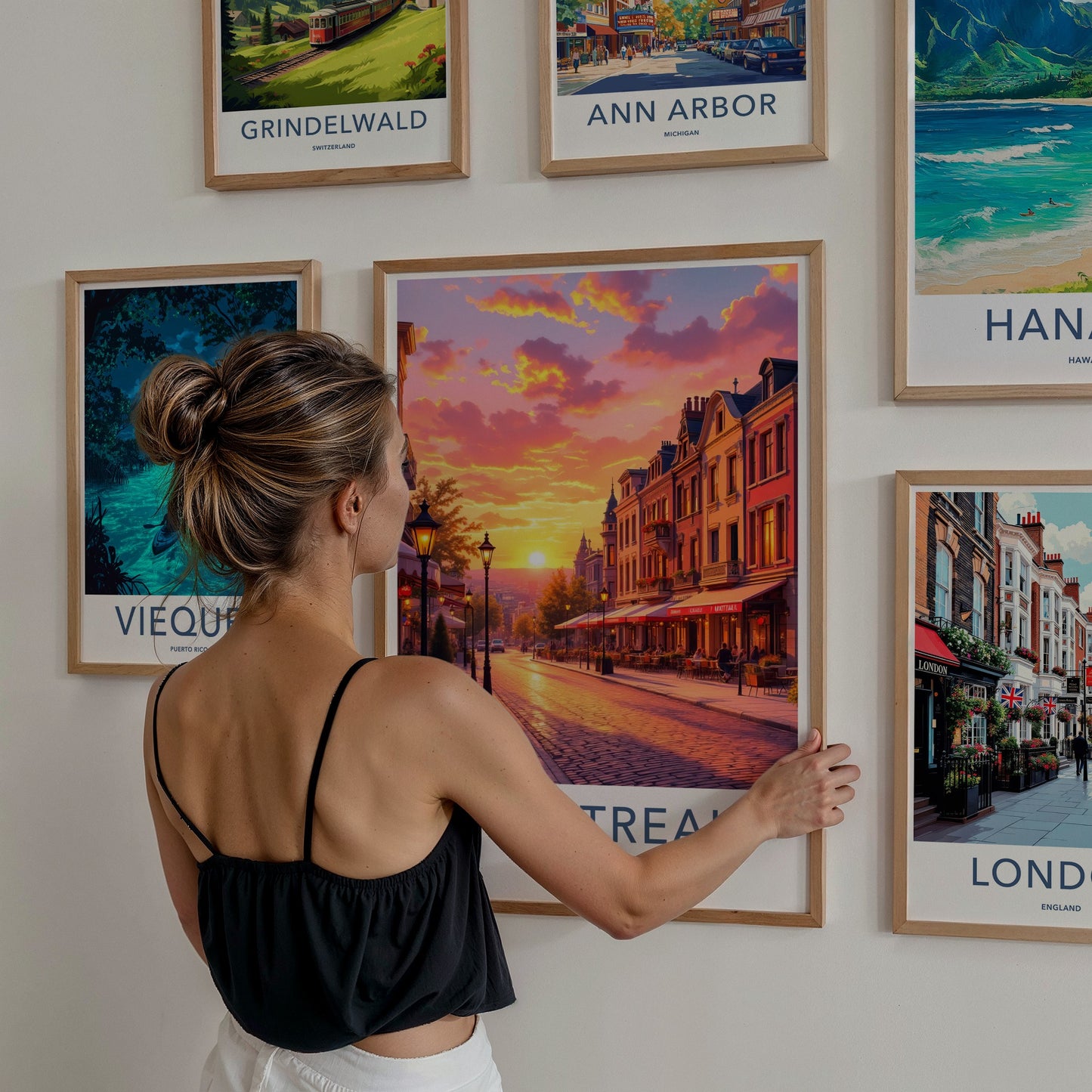 Montreal Poster - Canada Travel Art - Vibrant Sunset Street Home Decor