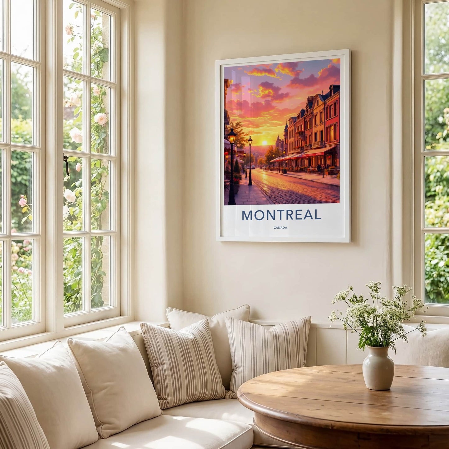 Montreal Poster - Canada Travel Art - Vibrant Sunset Street Home Decor