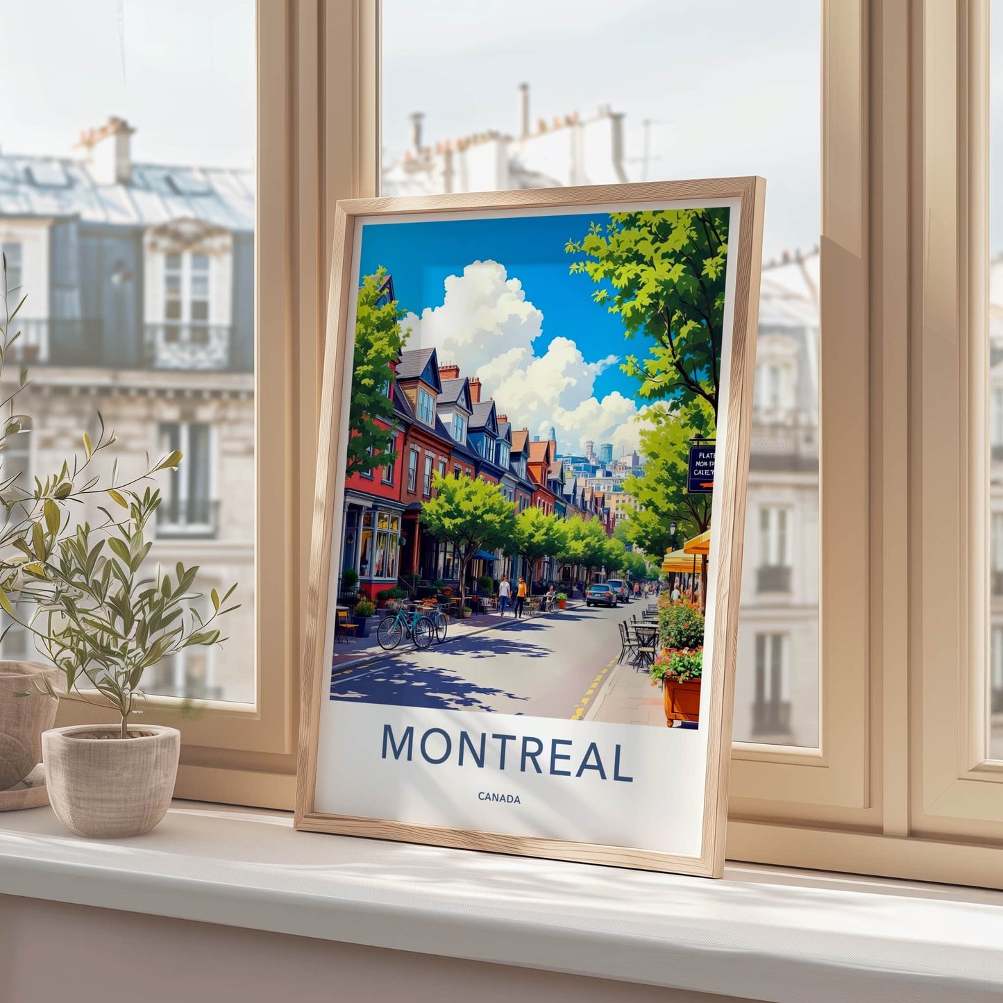 Montreal Poster - Canada Travel Art - Vibrant Urban Street Home Decor