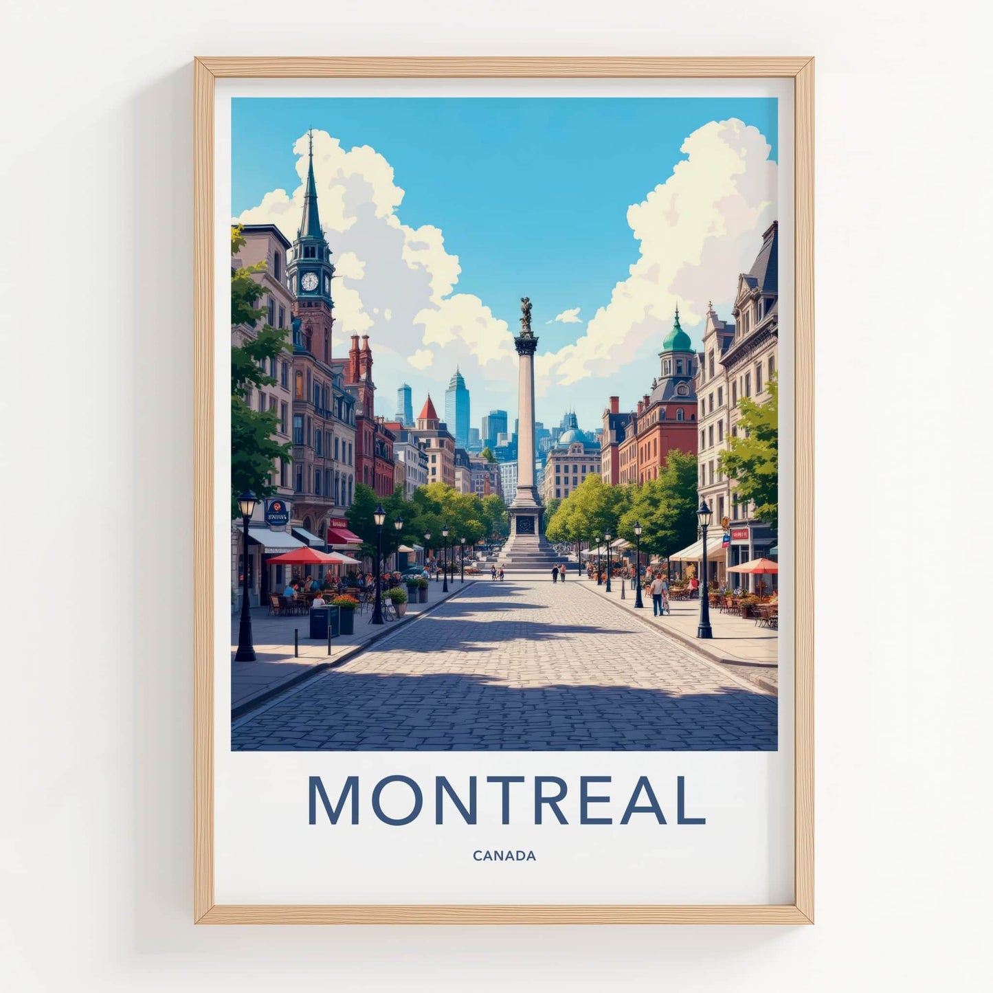 Montreal Poster - Canada Travel Print - Vibrant City Street Home Decor