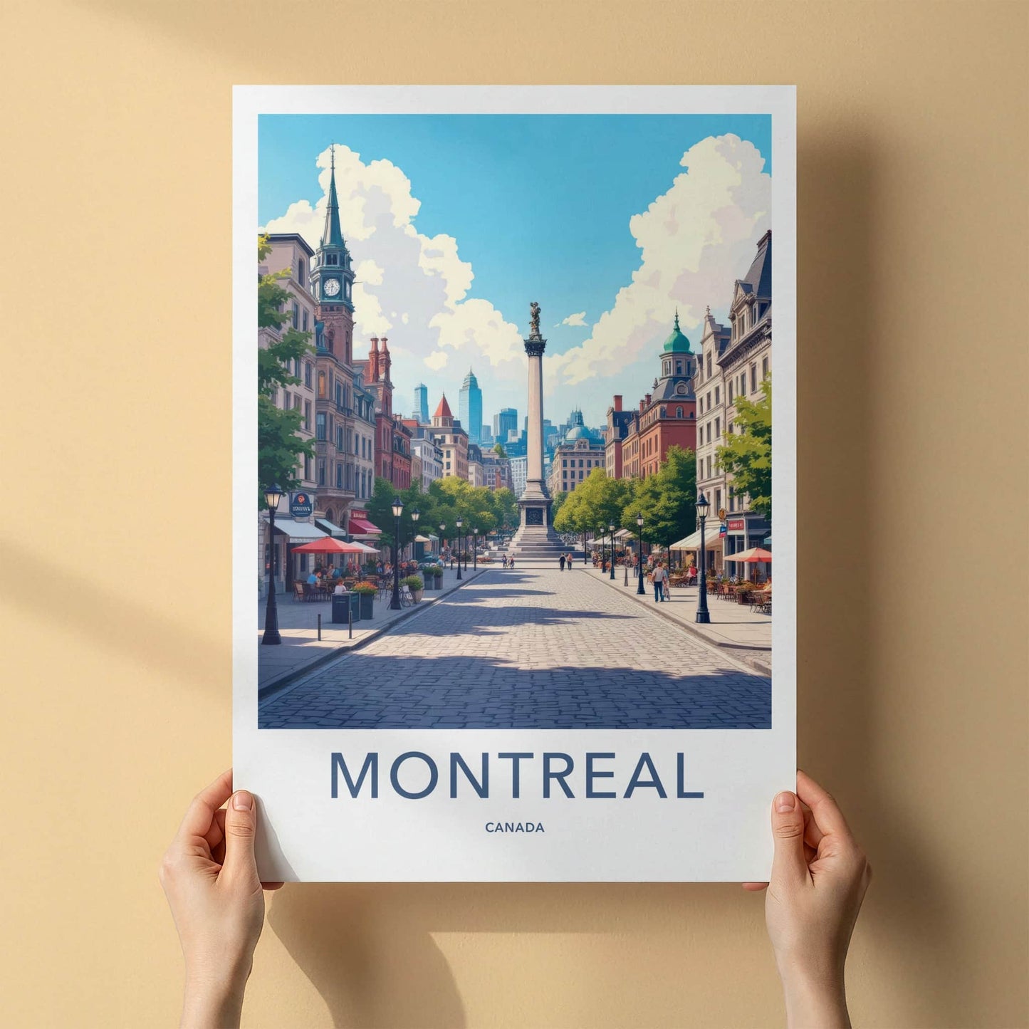 Montreal Poster - Canada Travel Print - Vibrant City Street Home Decor