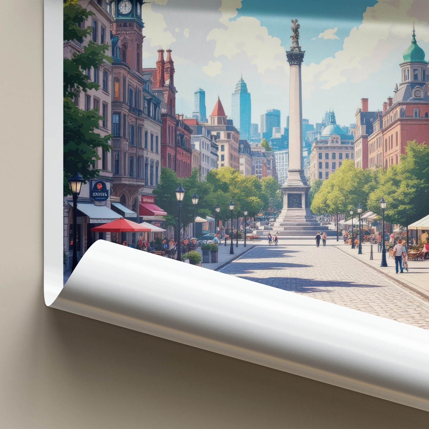 Montreal Poster - Canada Travel Print - Vibrant City Street Home Decor