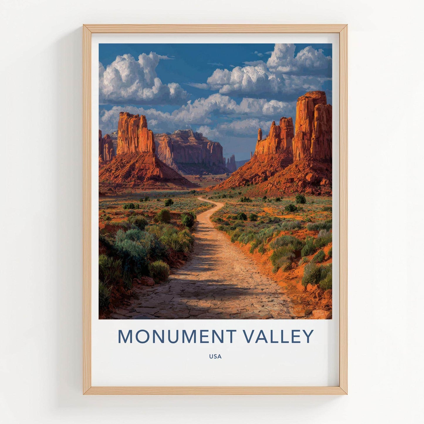 Monument Valley Poster - Arizona Travel Art - Winding Desert Road Home Decor