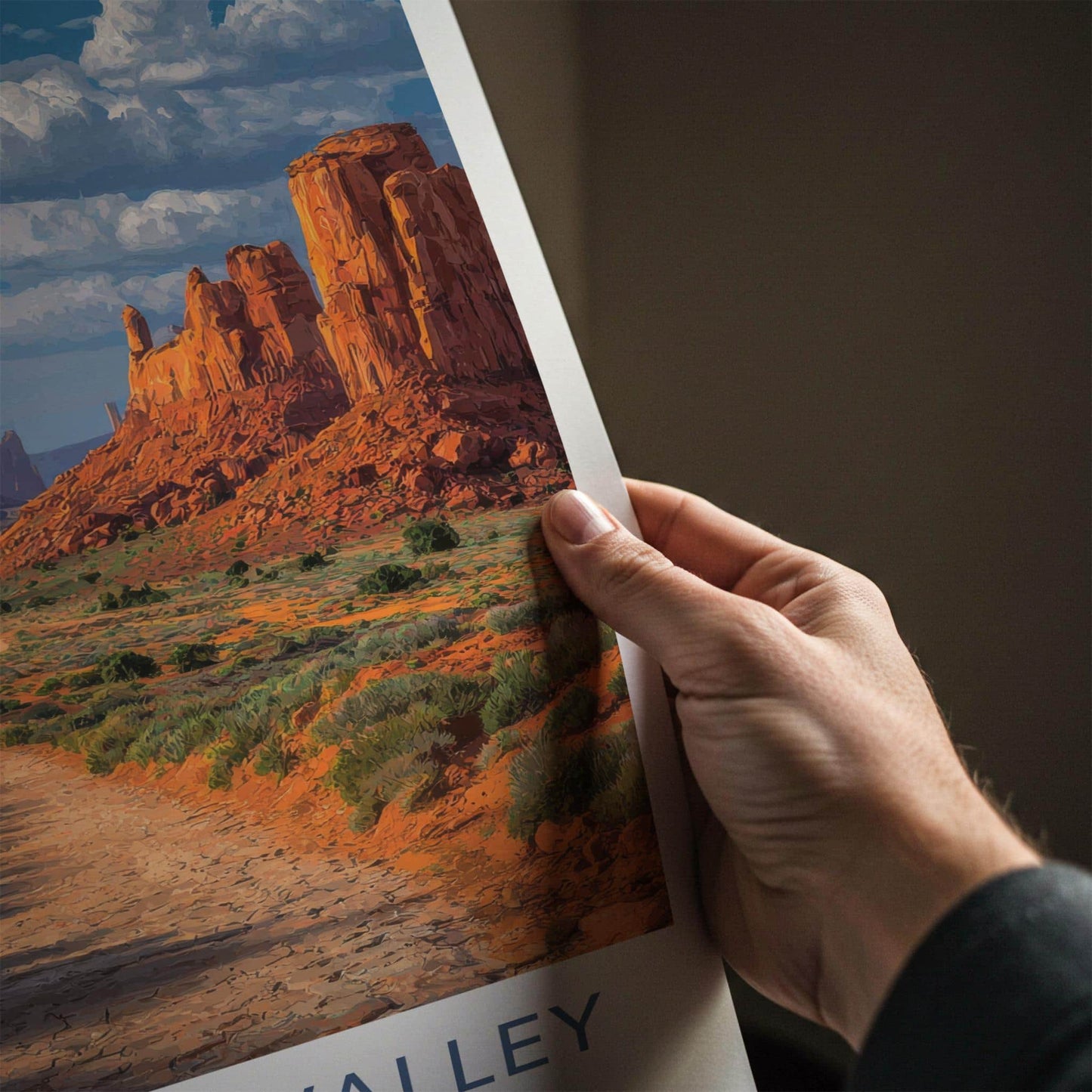 Monument Valley Poster - Arizona Travel Art - Winding Desert Road Home Decor