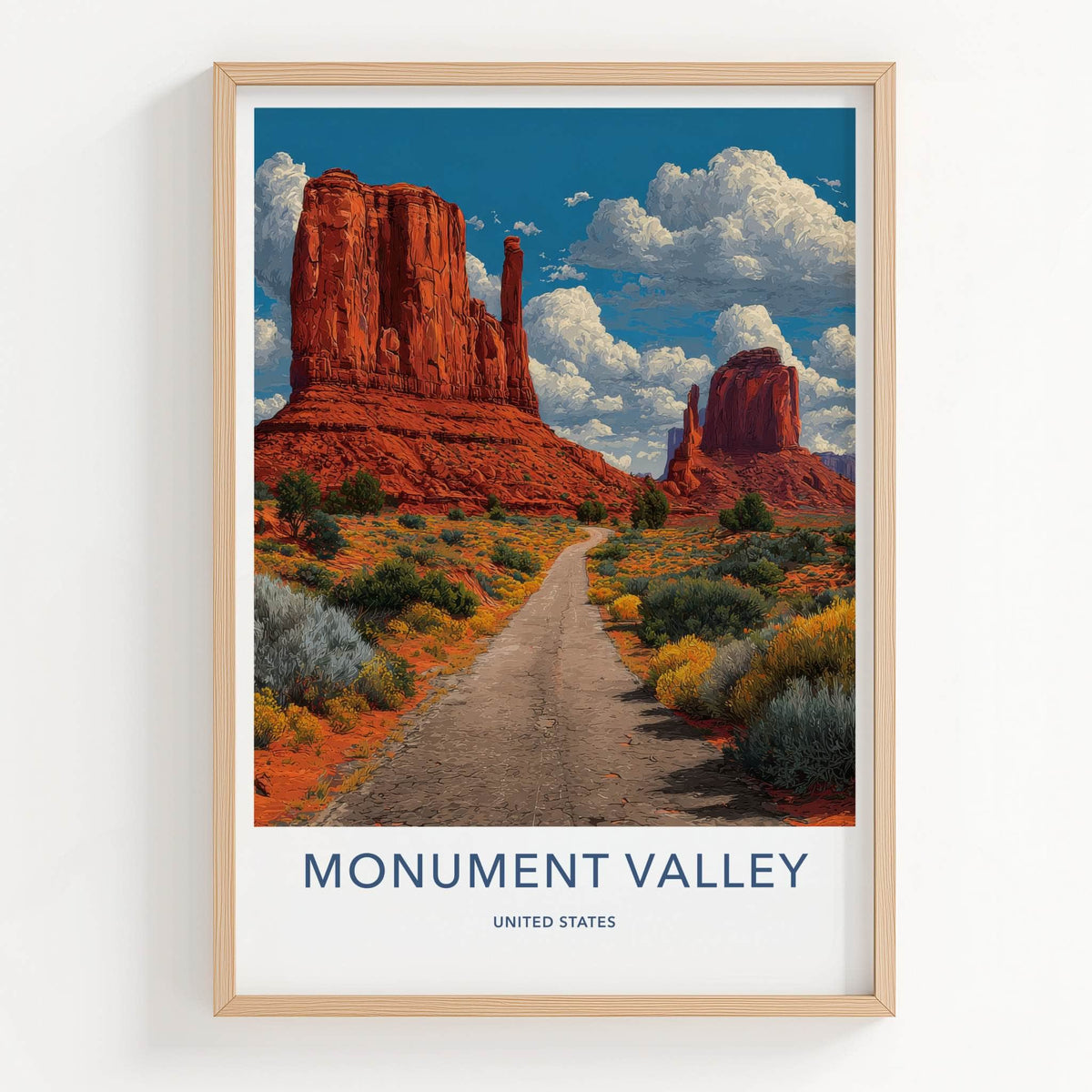 Monument Valley Poster - Arizona Travel Print - Desert Butte Home Decor