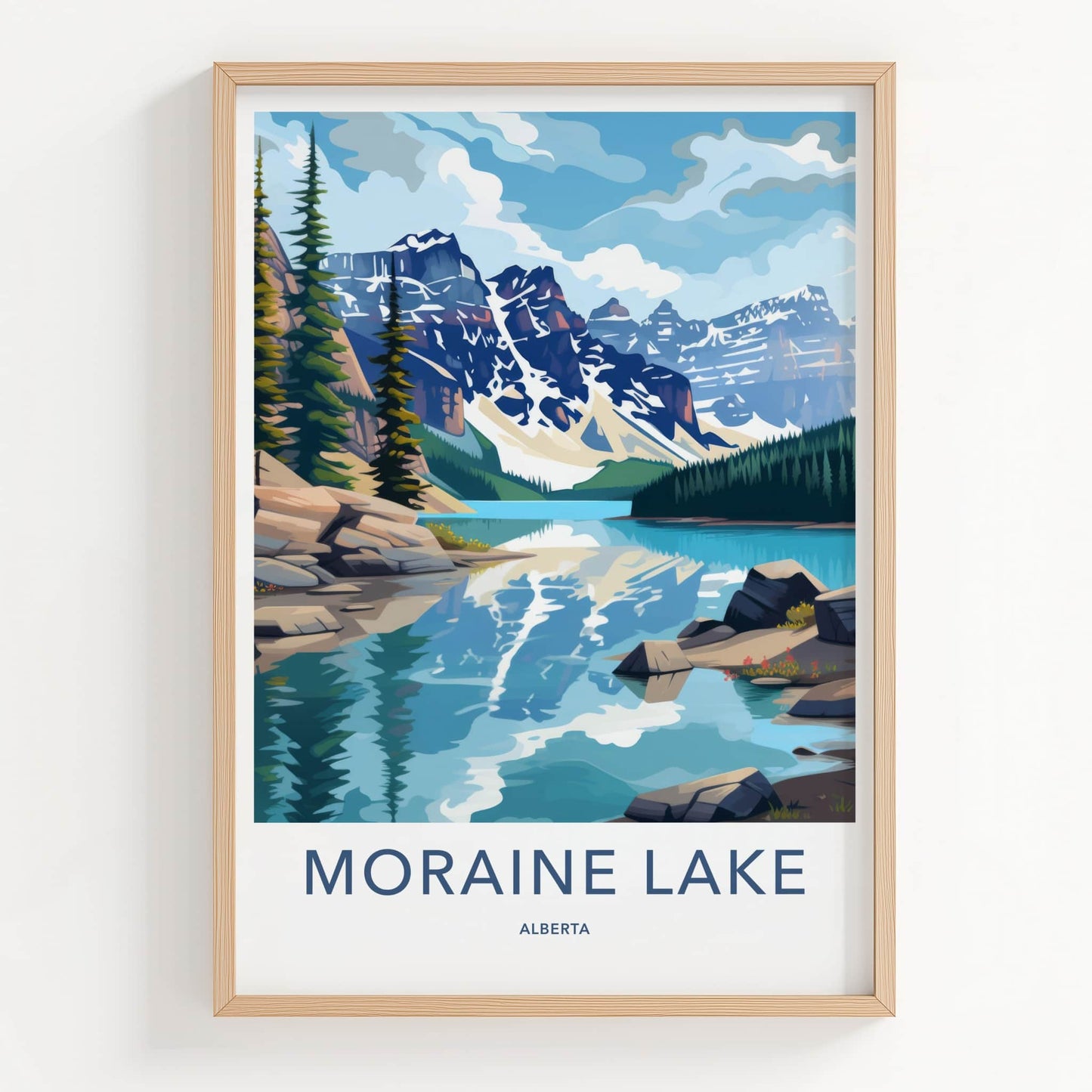 Moraine Lake Poster - Canada Wall Art - Mountain Lake Reflection Home Decor
