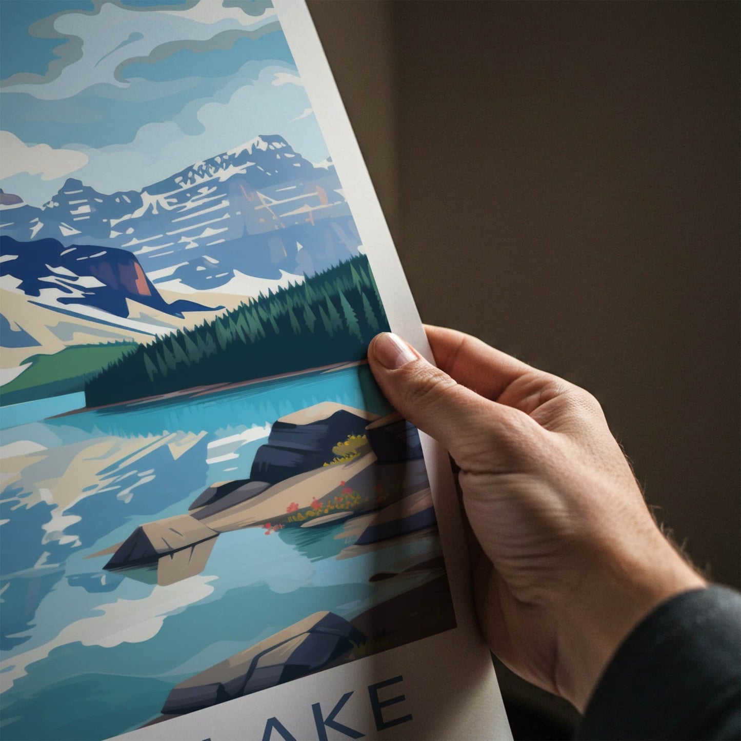 Moraine Lake Poster - Canada Wall Art - Mountain Lake Reflection Home Decor