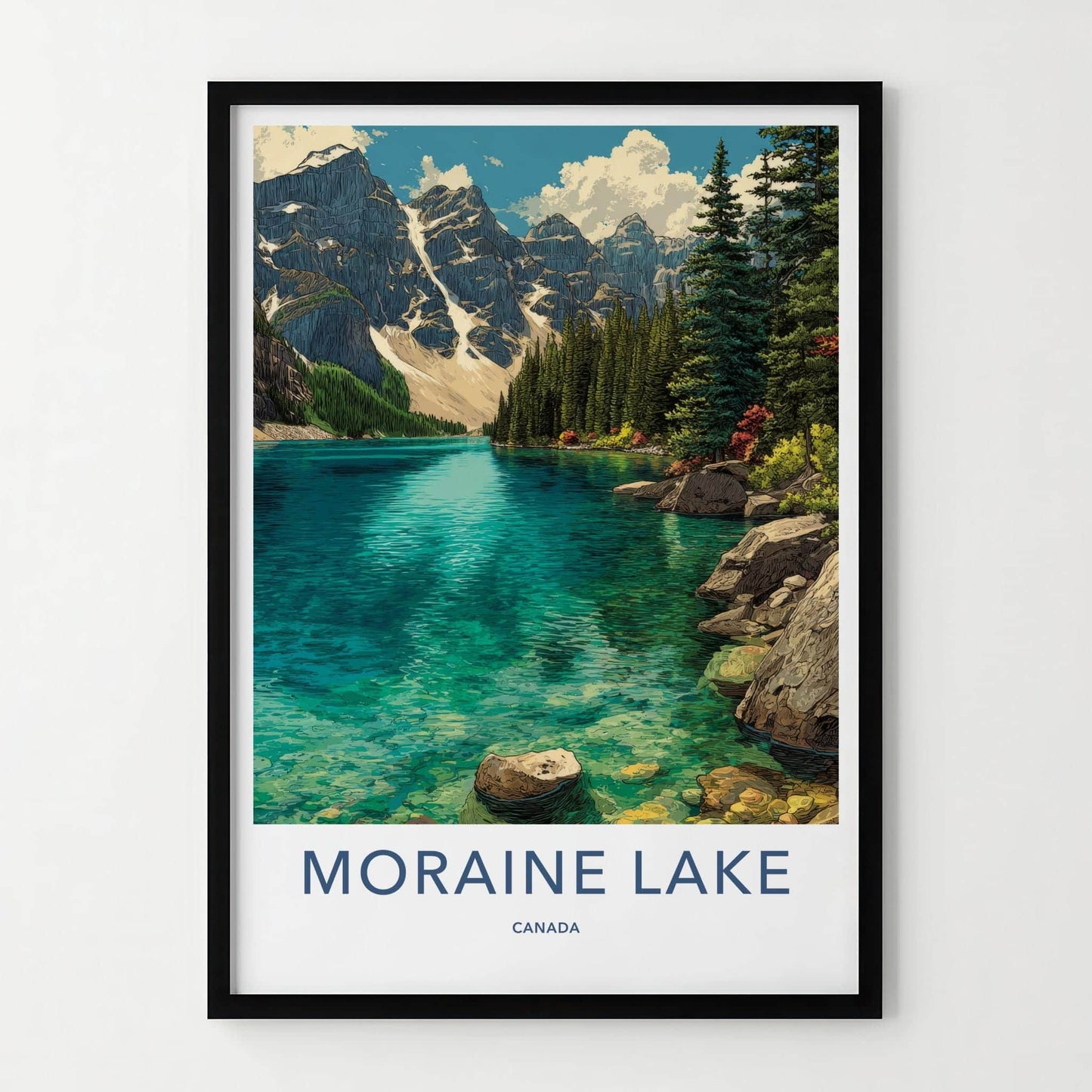Moraine Lake Poster - Canada Wall Art - Mountain Lake Vista Home Decor