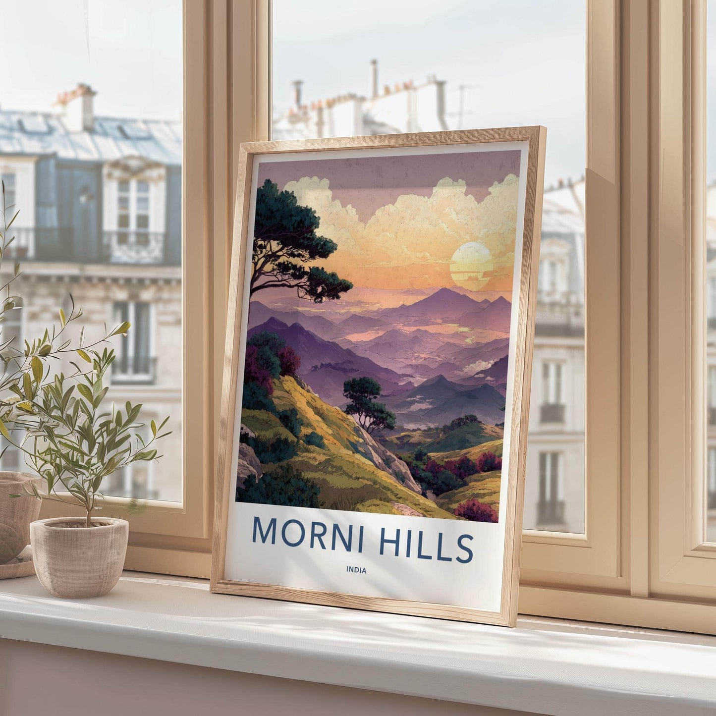 Morni Hills Poster - India Wall Art - Haryana Rolling Hills Sunset Home Decor