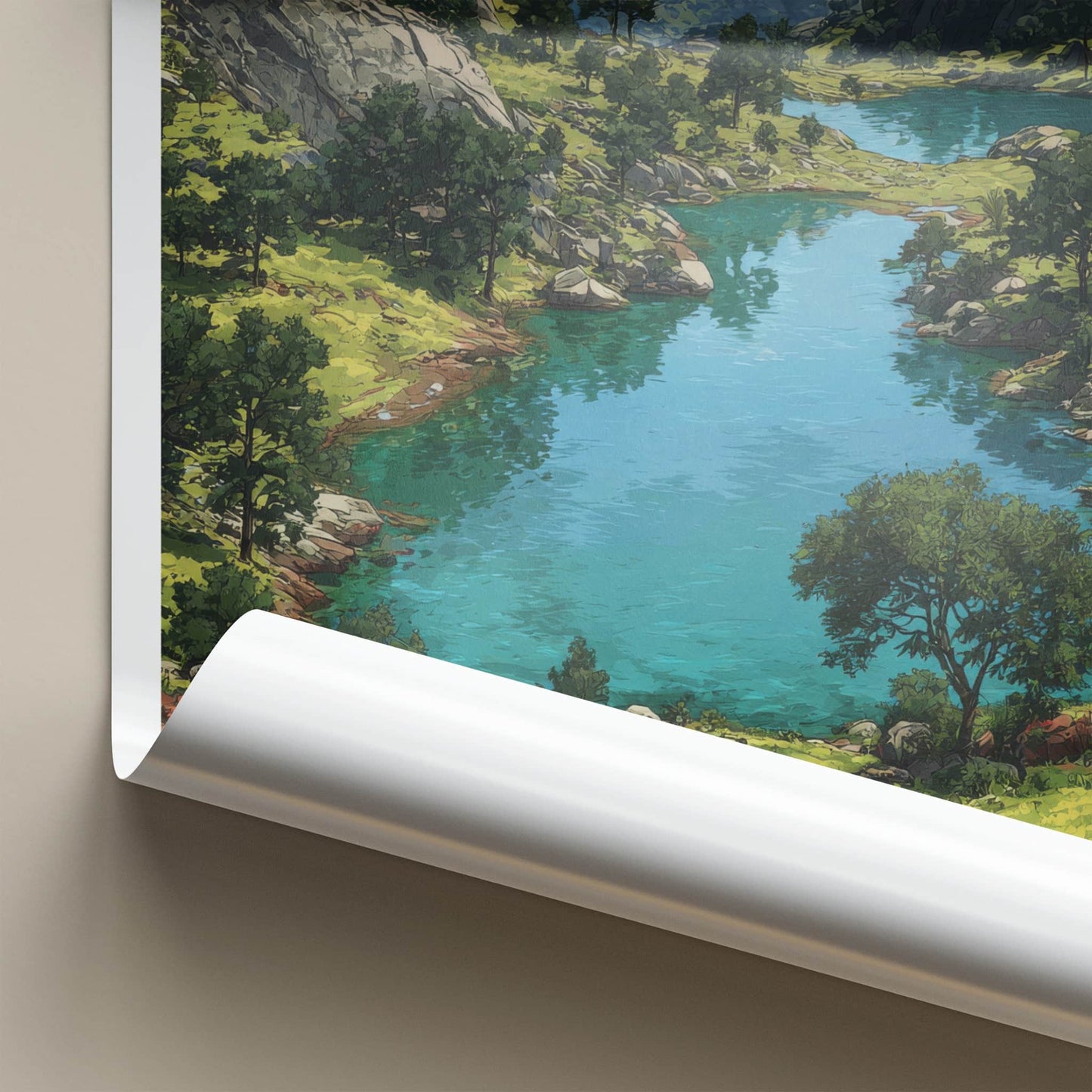 Morni Hills Poster - India Wall Art - Valley Lake Mountain Home Decor
