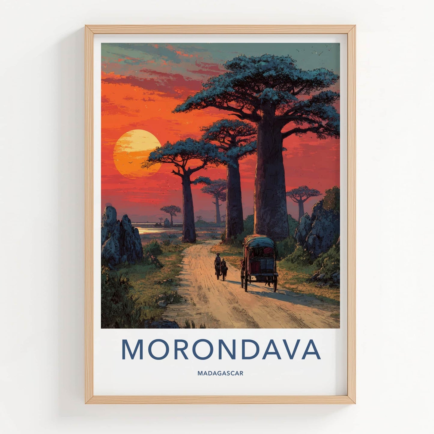 Morondava Poster - Madagascar Baobab Sunset Gallery Art
