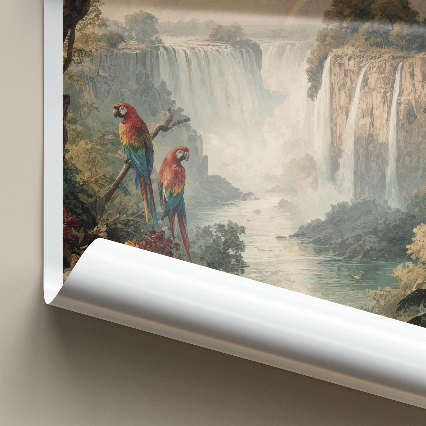 MOSI-OA-TUNYA Poster - Zambia Travel Art - Lush Jungle Waterfall Home Decor