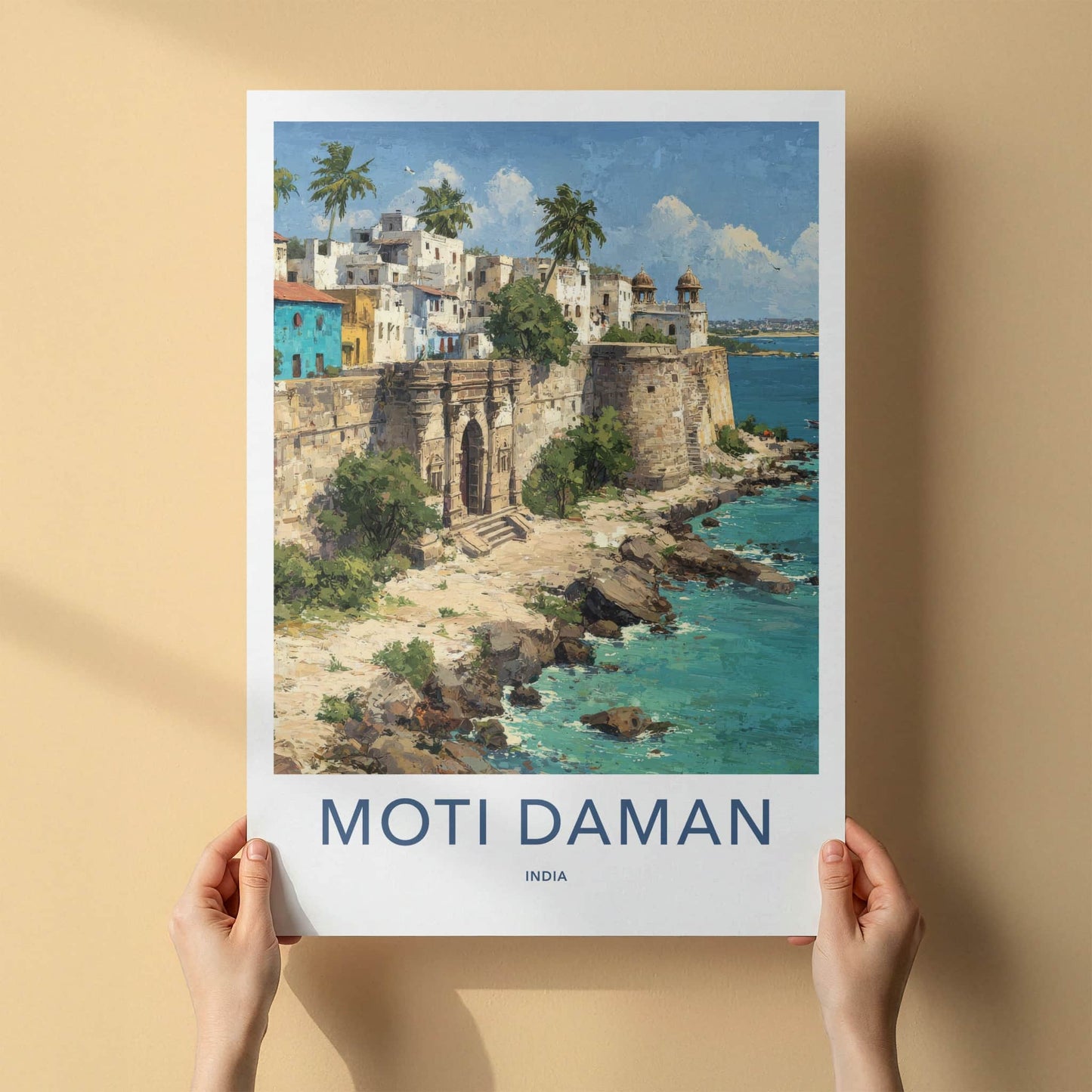 Moti Daman Poster - India Art Print - Fortified Coastline Gujarat Gallery Art