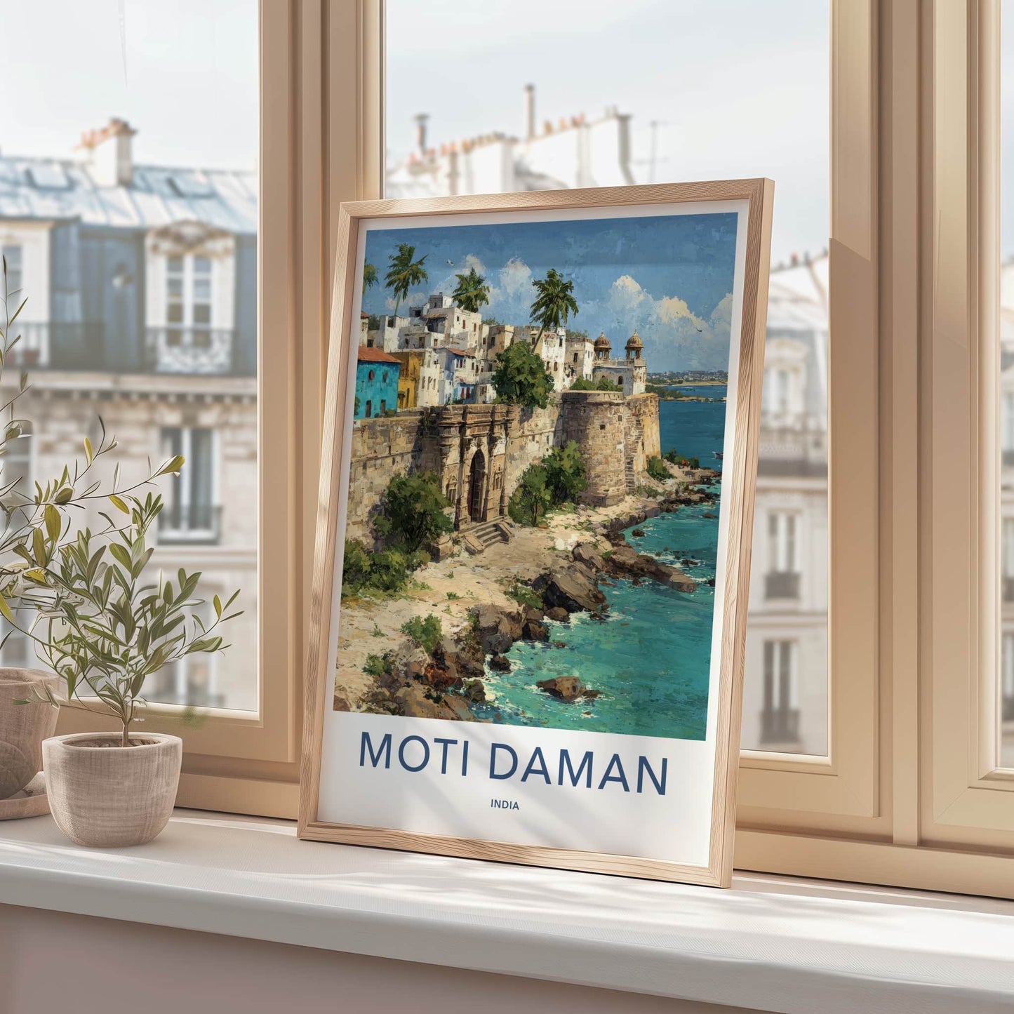 Moti Daman Poster - India Art Print - Fortified Coastline Gujarat Gallery Art
