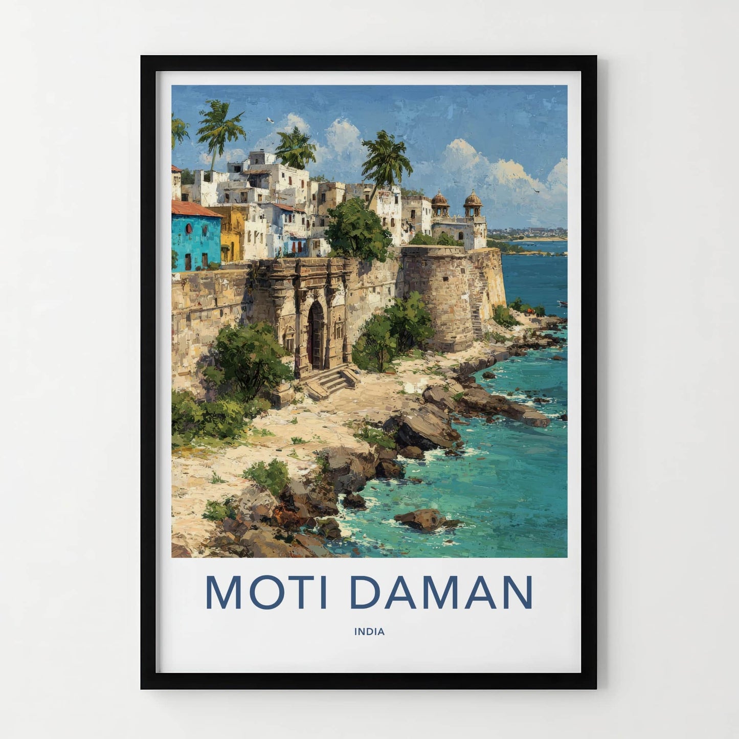 Moti Daman Poster - India Art Print - Fortified Coastline Gujarat Gallery Art
