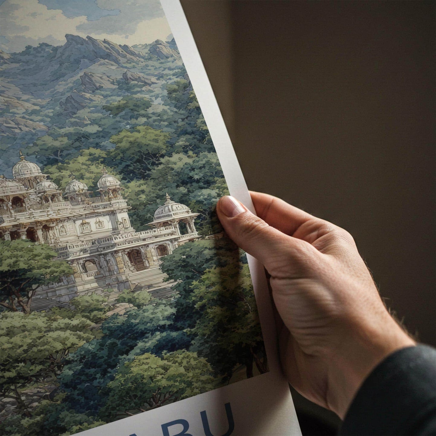 Mount Abu Poster - India Travel Art - Rajasthan Ornate Temple Home Decor