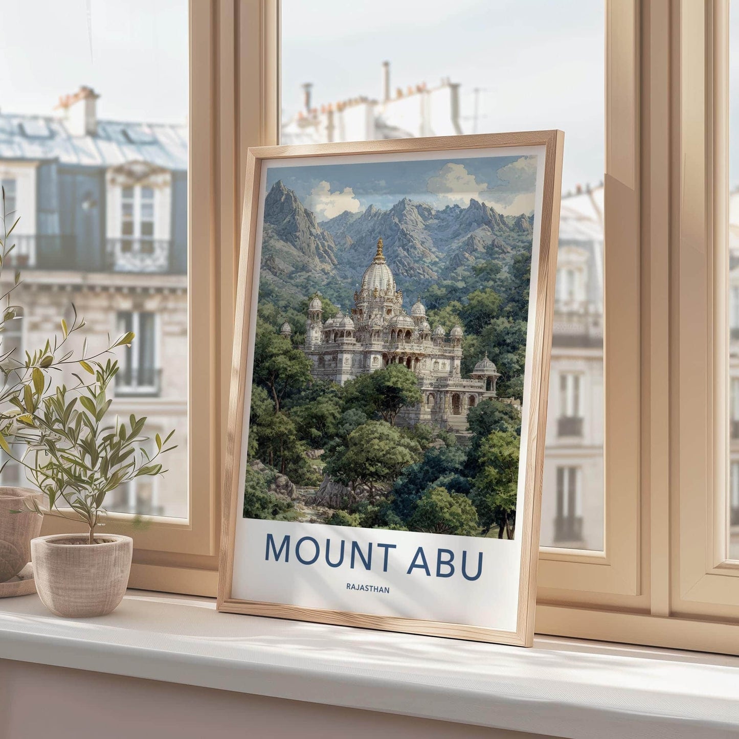 Mount Abu Poster - India Travel Art - Rajasthan Ornate Temple Home Decor