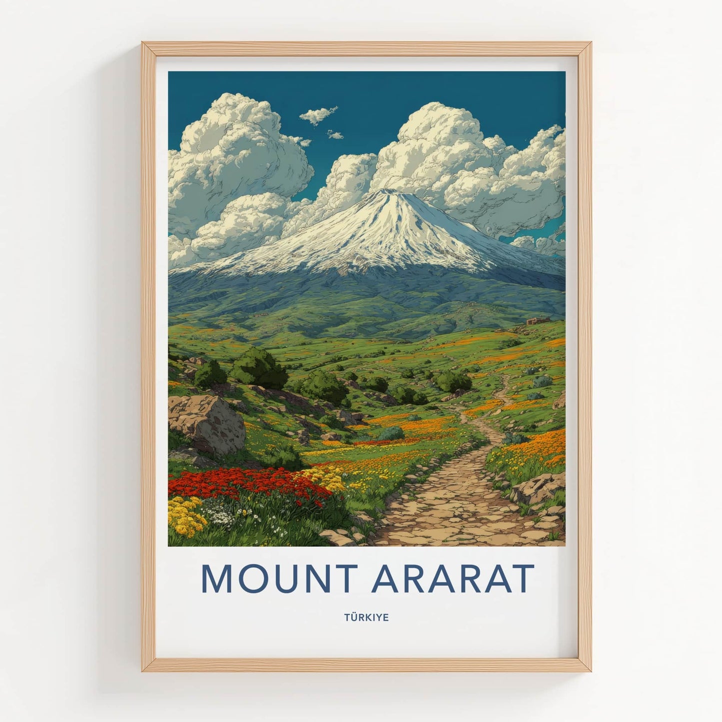 Mount Ararat Poster - Turkiye Art Print - Snowy Peak Path Home Decor