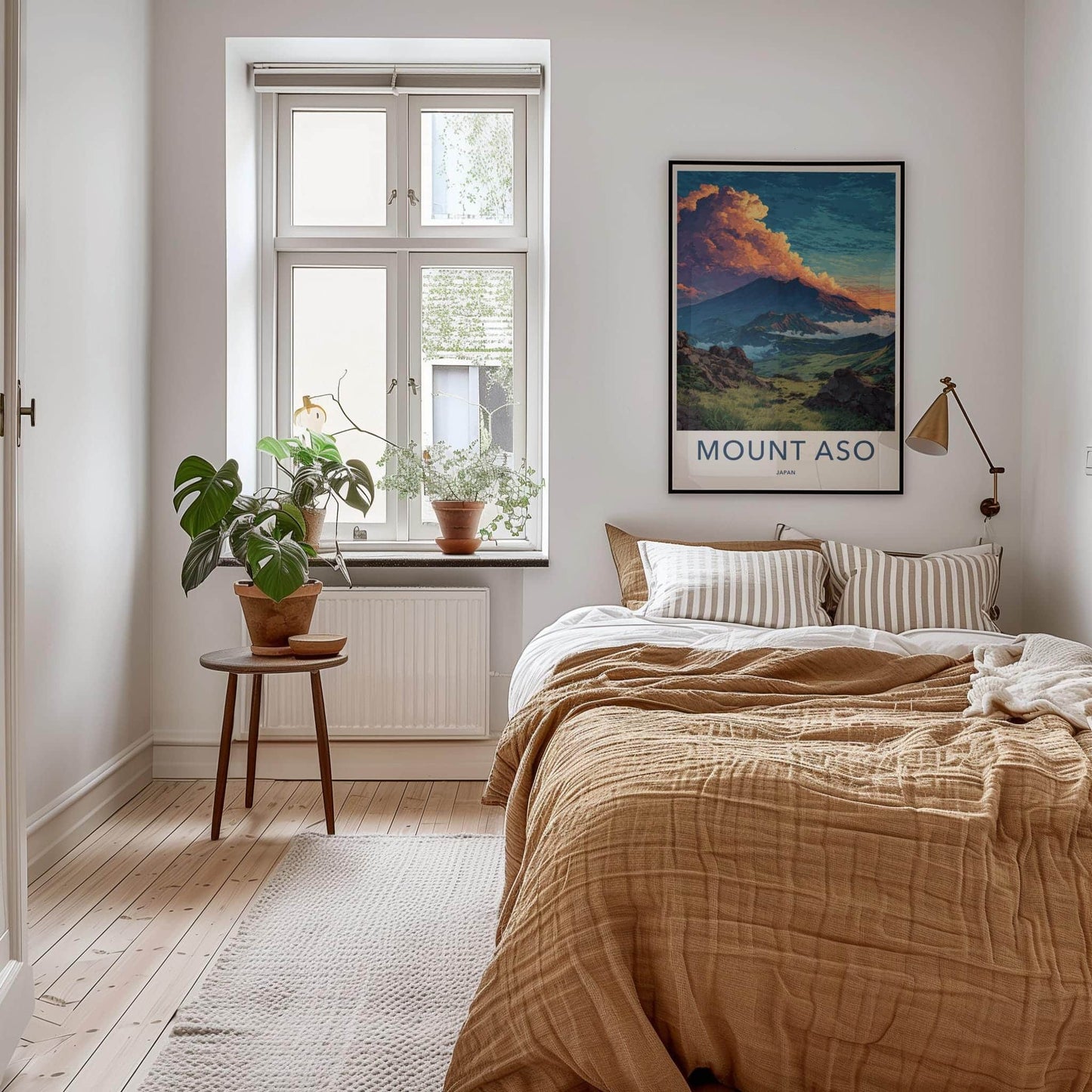 MOUNT ASO Poster - Japan Travel Art - Dramatic Cloudscape Valley Home Decor
