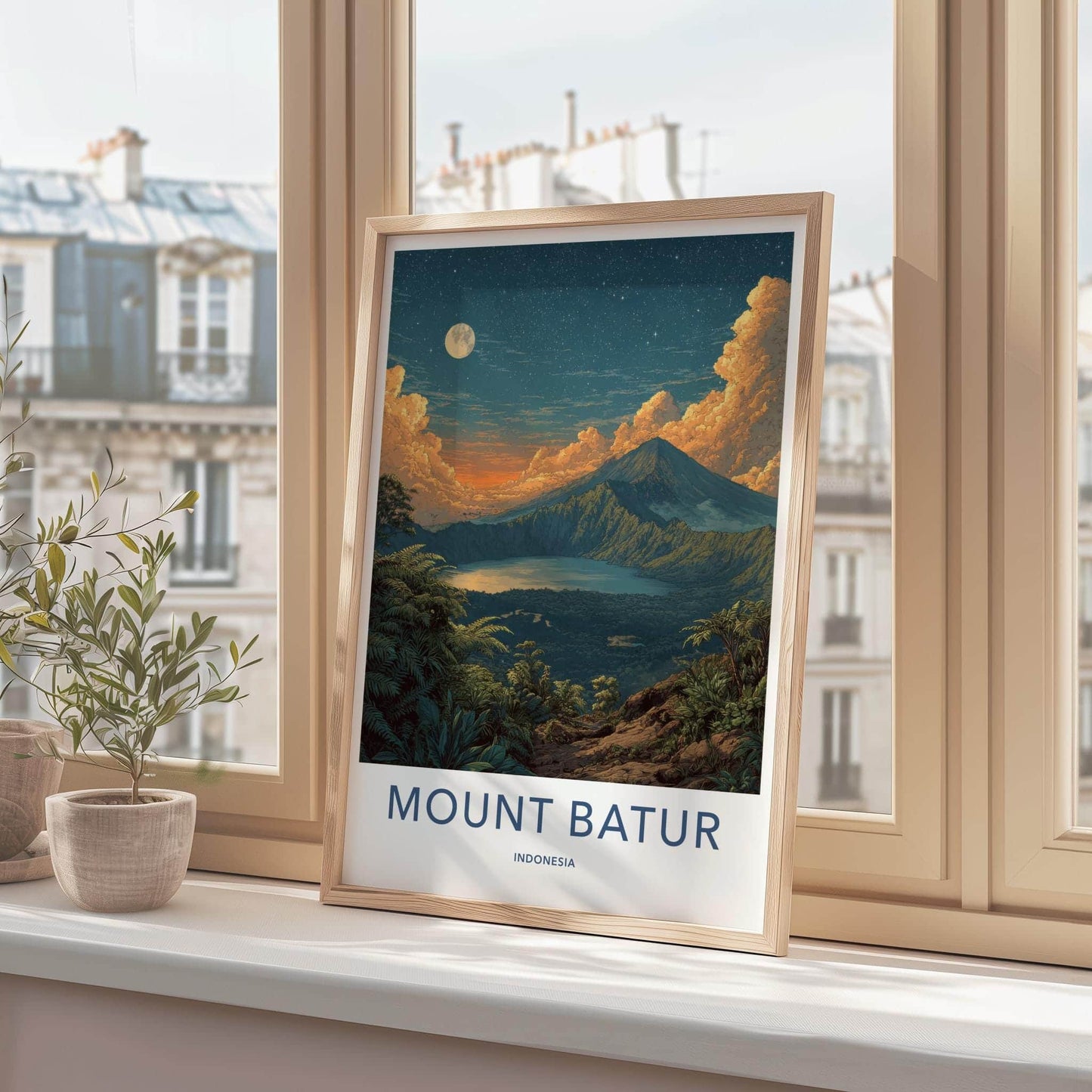 Mount Batur Poster - Indonesia Fine Art - Volcanic Crater Night Gallery Art