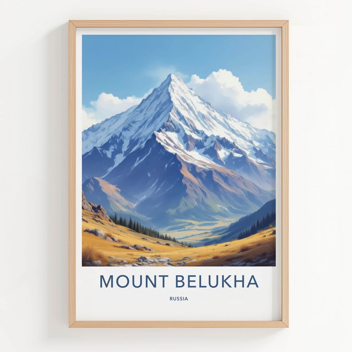 Mount Belukha Poster - Russia Wall Art - Majestic Snowy Peak Home Decor