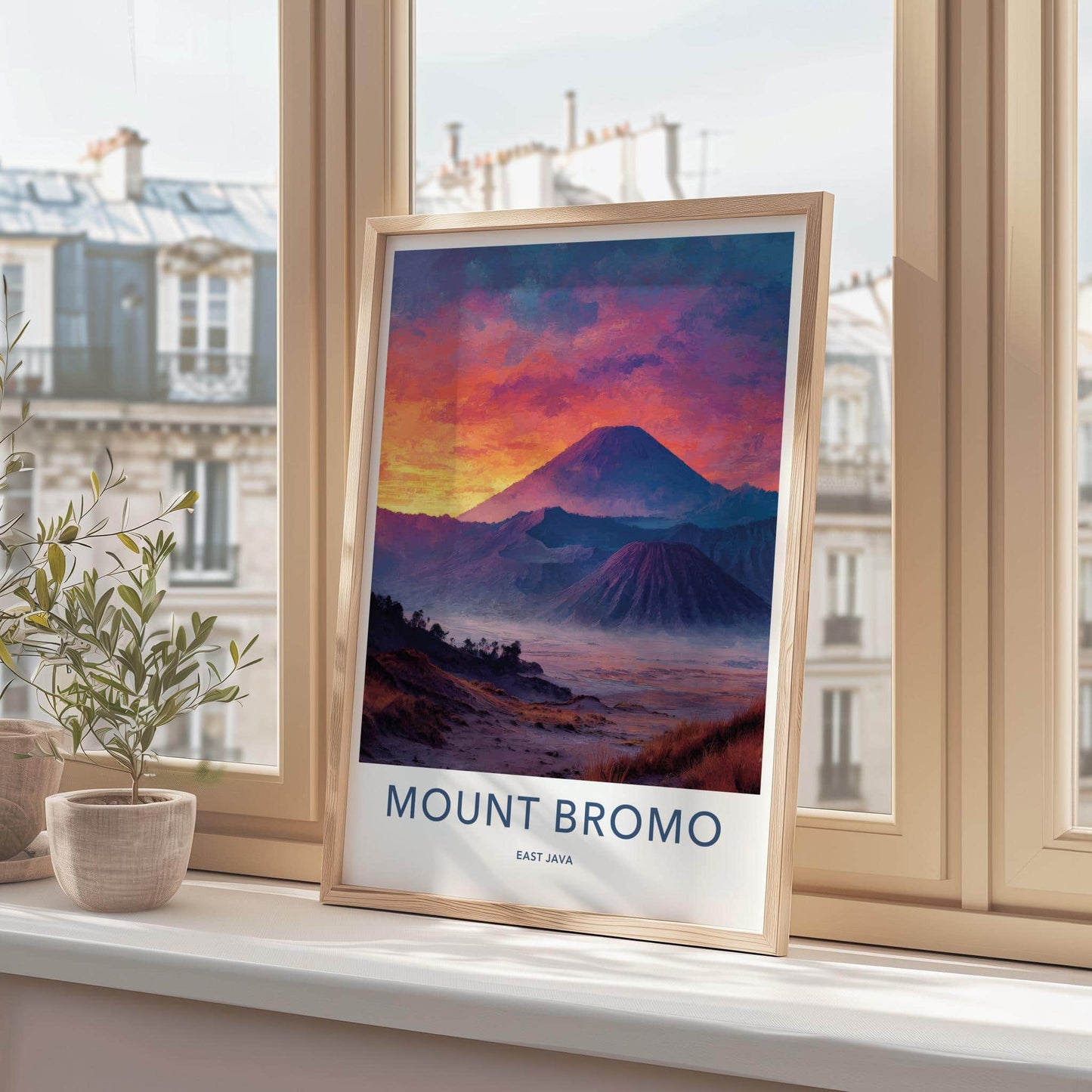 Mount Bromo Poster - Indonesia Travel Print - Colorful Volcanic Landscape Gallery Art