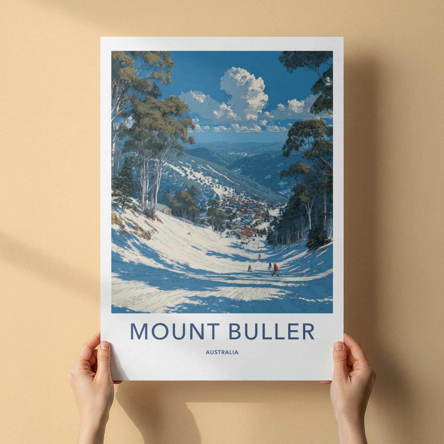 Mount Buller Poster - Australia Travel Art - Alpine Ski Village Wall Decor