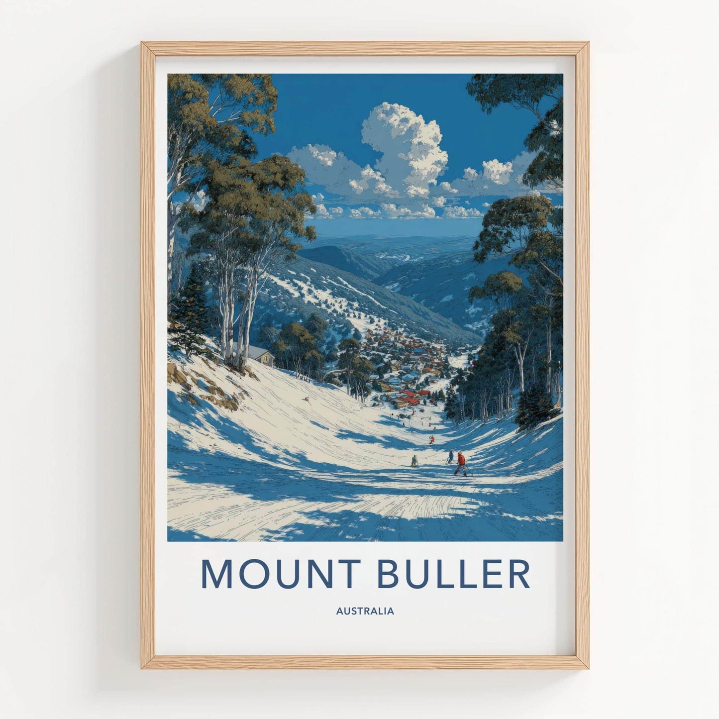 Mount Buller Poster - Australia Travel Art - Alpine Ski Village Wall Decor