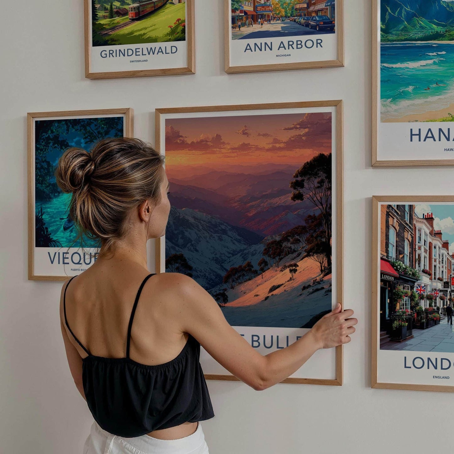 Mount Buller Poster - Australia Travel Art - Orange Sky Mountains Home Decor