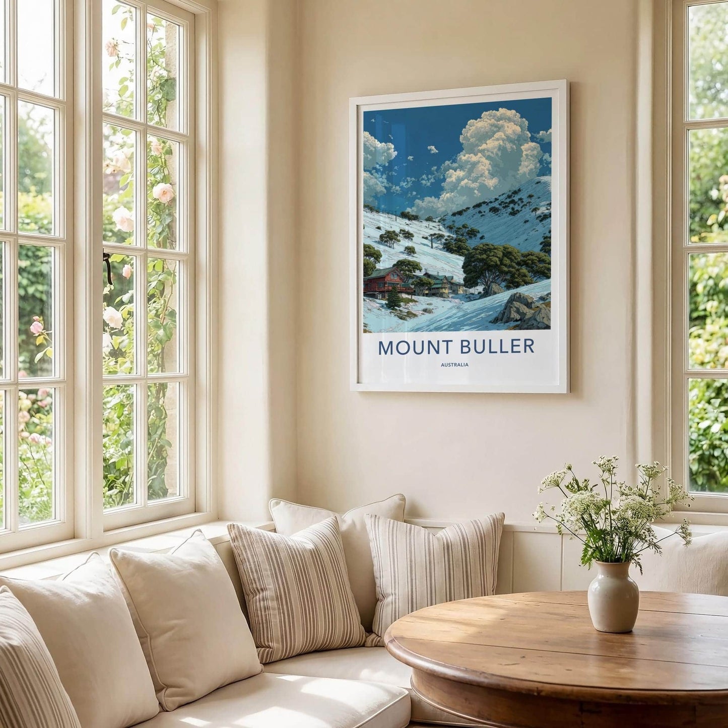 Mount Buller Poster - Australia Travel Art - Snowy Mountain Village Home Decor