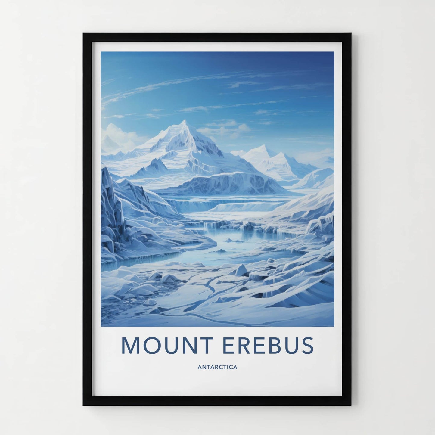 Mount Erebus Poster - Antarctica Travel Art - Frozen Mountain Panorama Home Decor