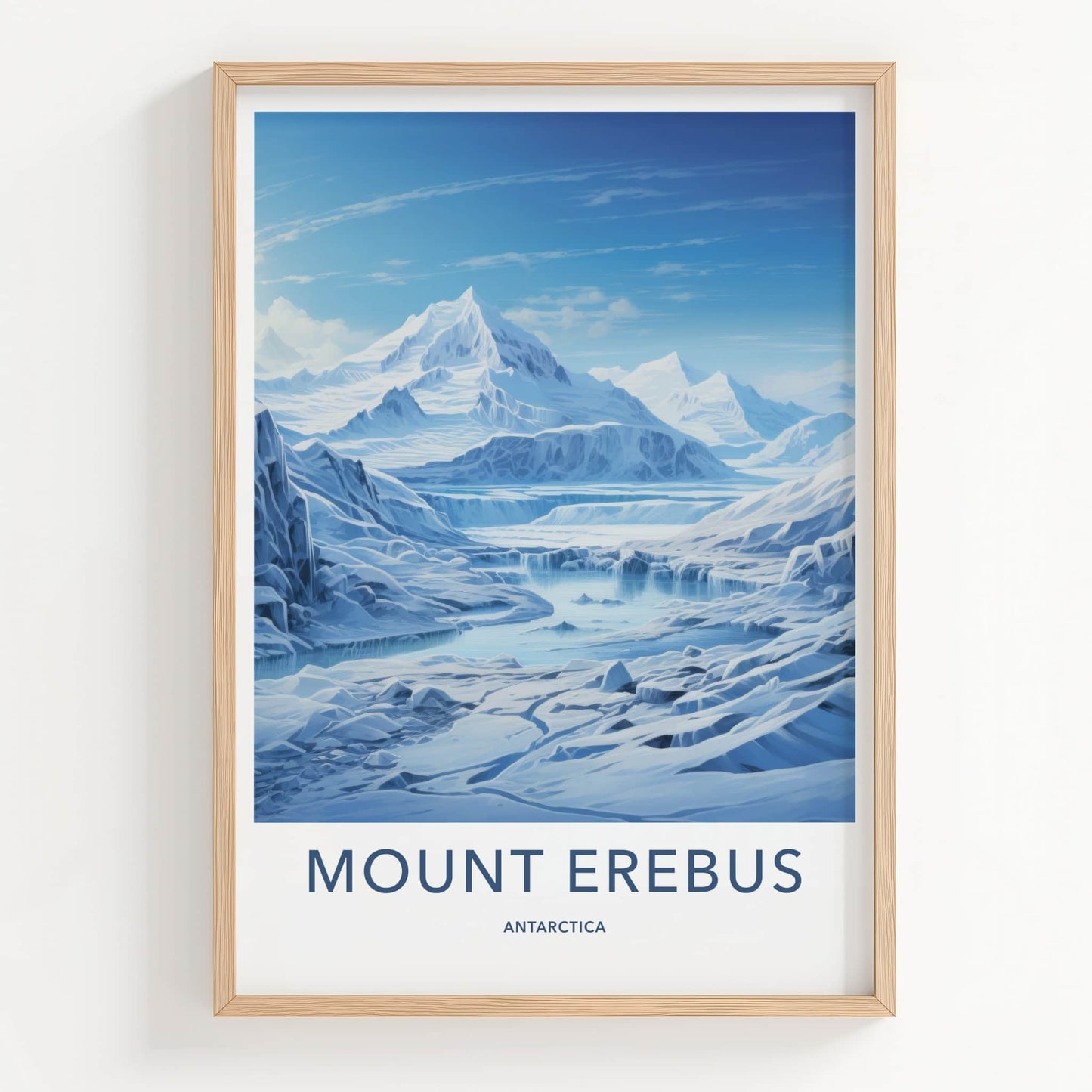 Mount Erebus Poster - Antarctica Travel Art - Frozen Mountain Panorama Home Decor