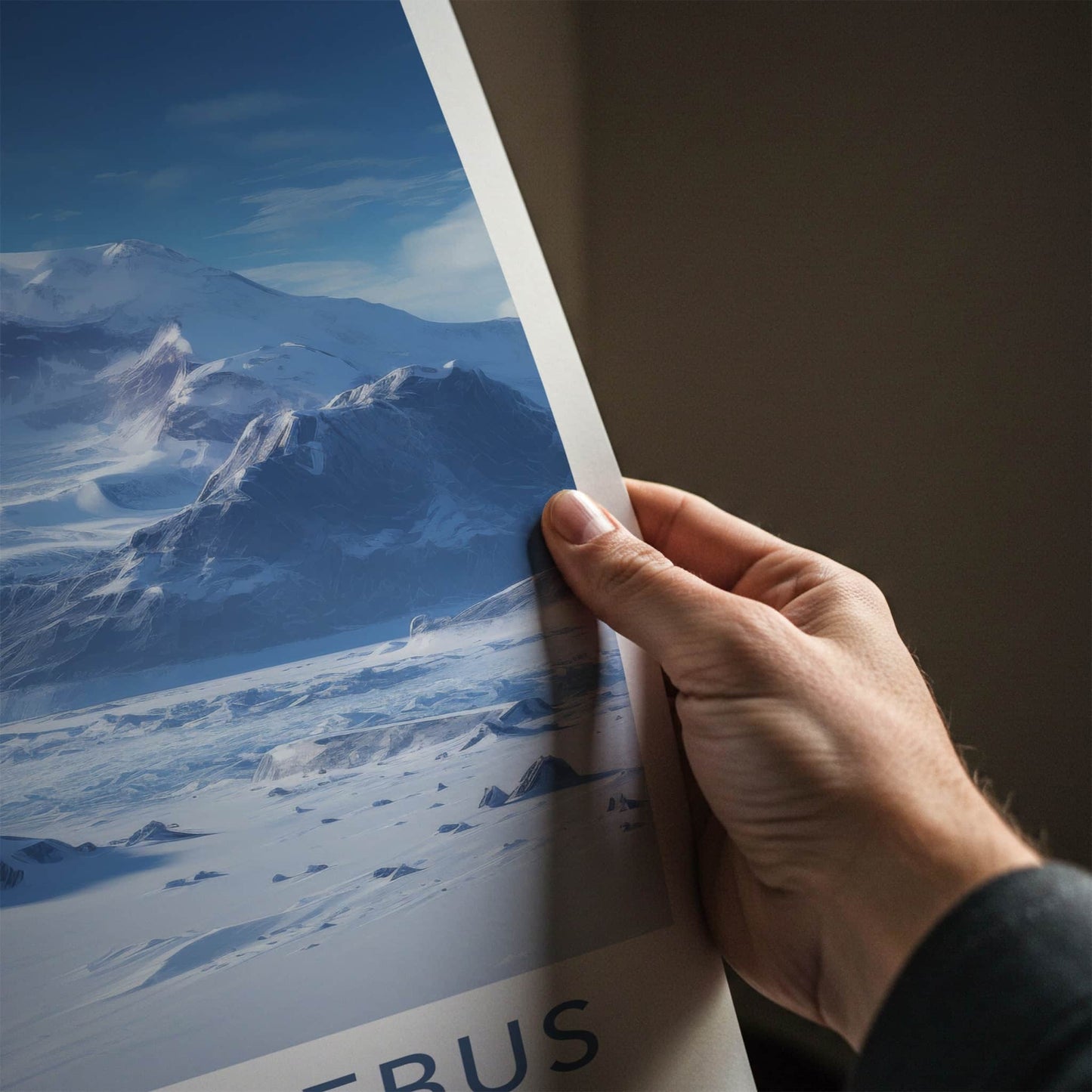 Mount Erebus Poster - Antarctica Travel Art - Snowy Mountain Landscape Home Decor