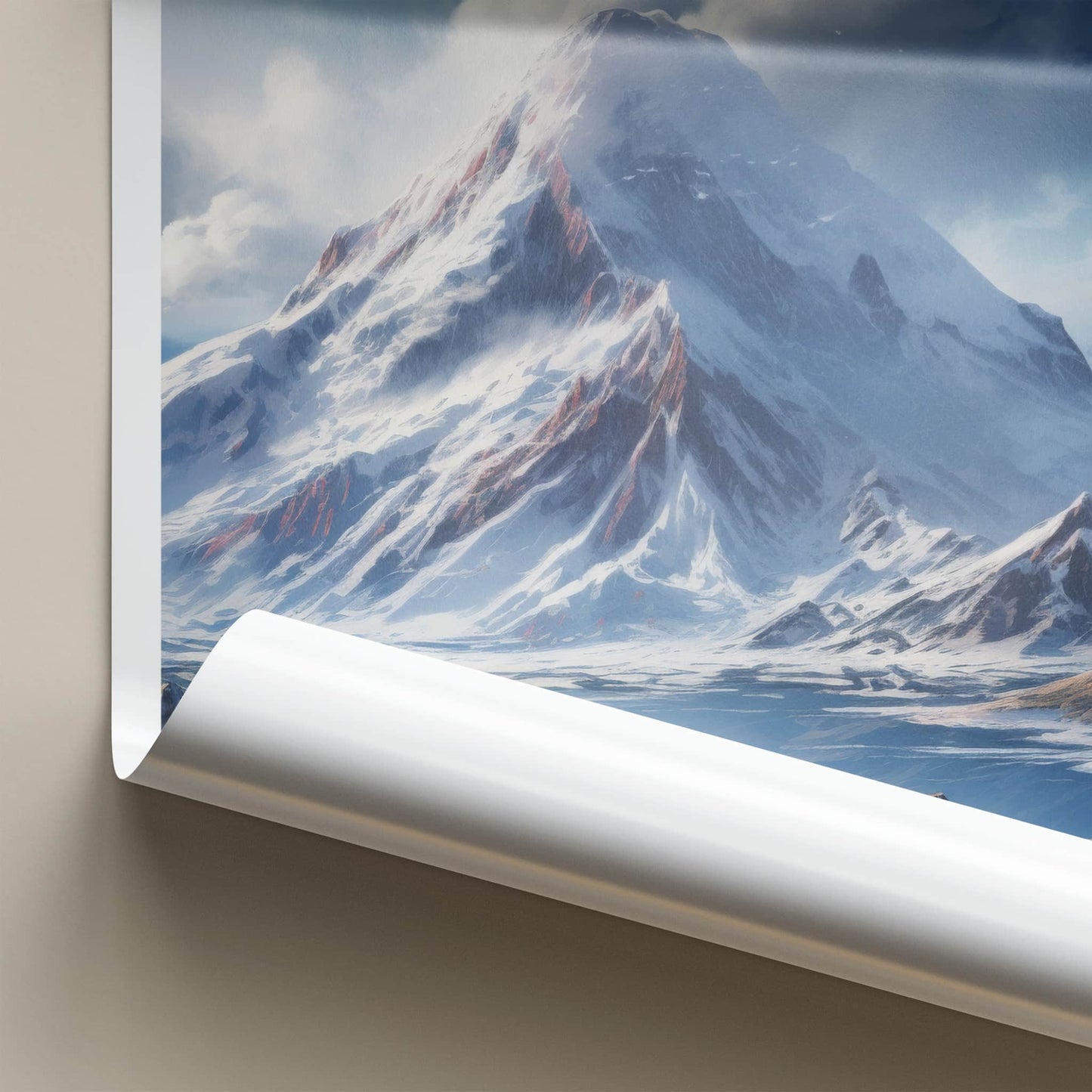 Mount Erebus Poster - Antarctica Travel Art - Snowy Mountain Vista Home Decor