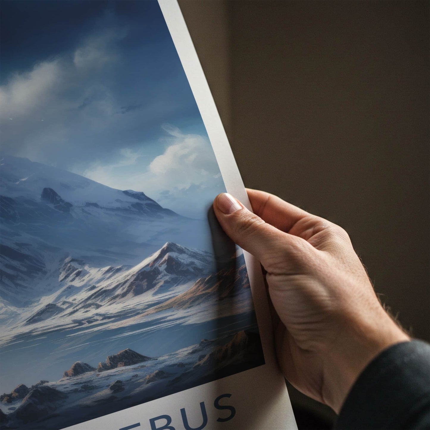 Mount Erebus Poster - Antarctica Travel Art - Snowy Mountain Vista Home Decor