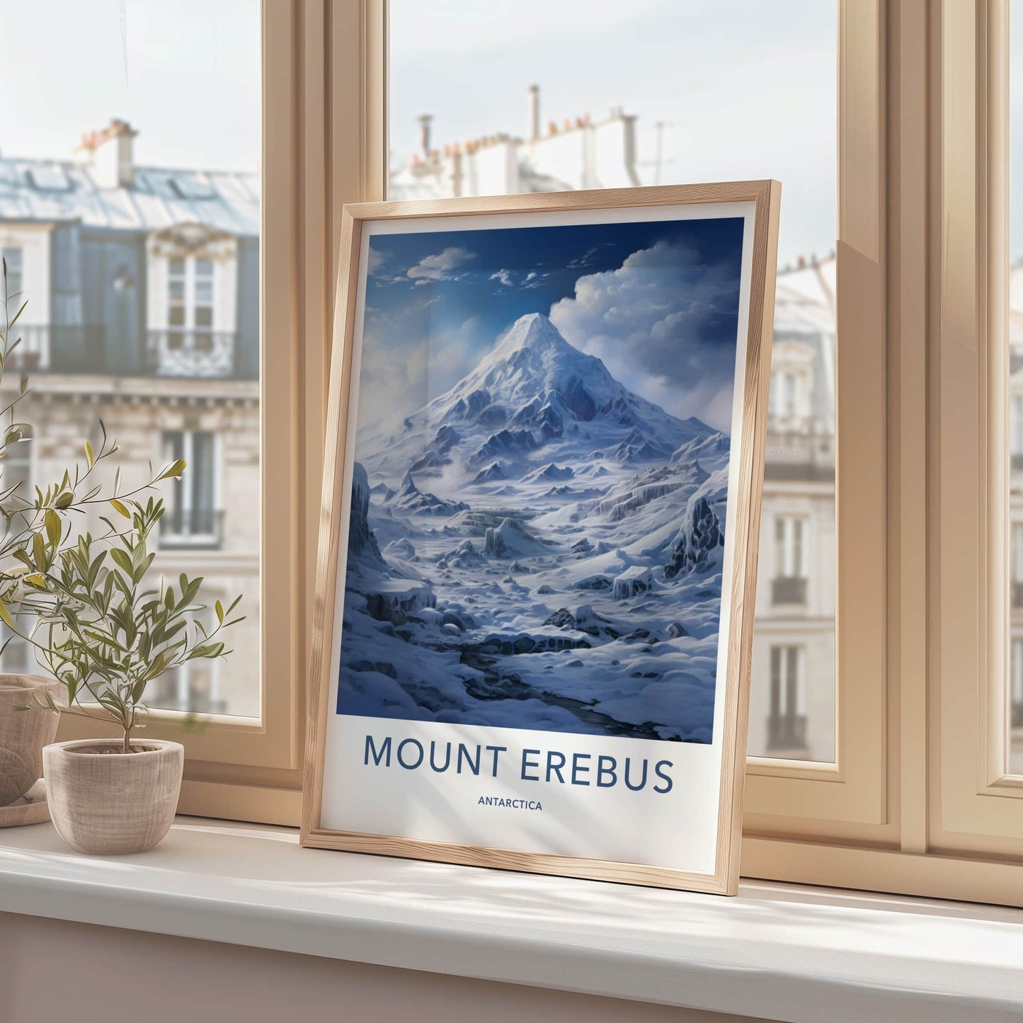 Mount Erebus Poster - Antarctica Wall Art - Icy Mountain Landscape Home Decor