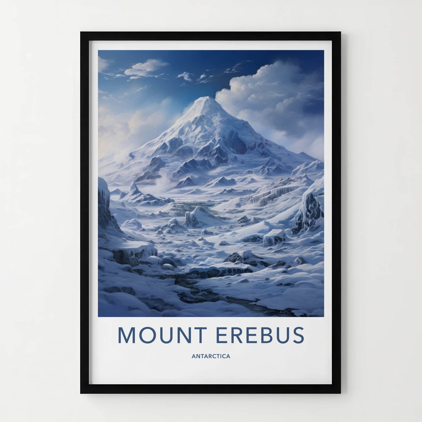 Mount Erebus Poster - Antarctica Wall Art - Icy Mountain Landscape Home Decor