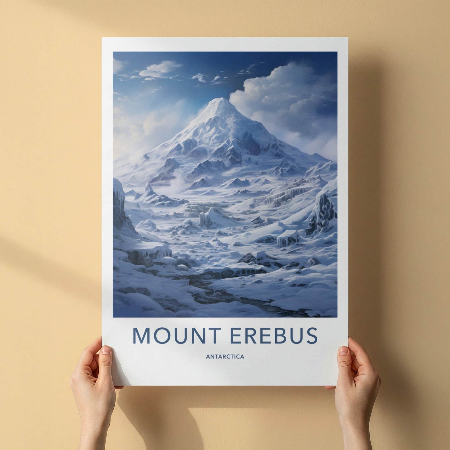 Mount Erebus Poster - Antarctica Wall Art - Icy Mountain Landscape Home Decor