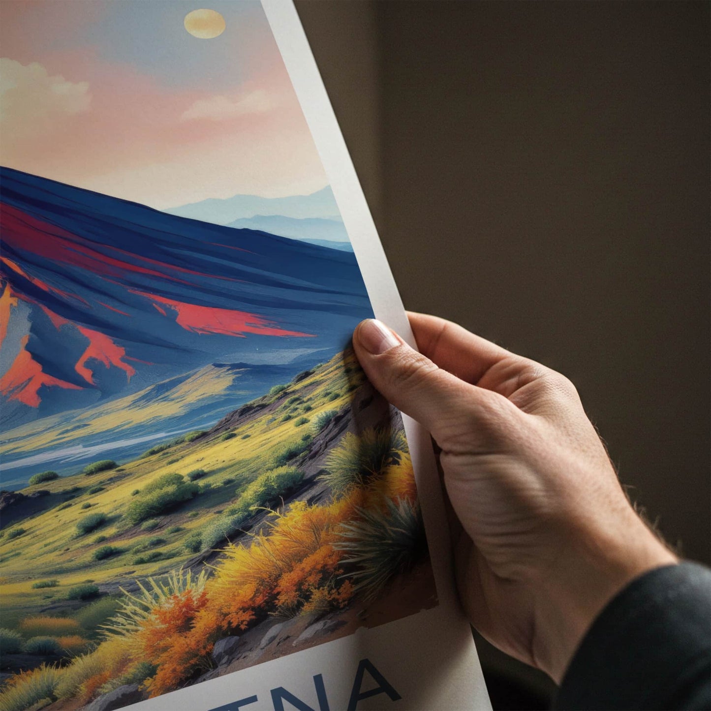 Mount Etna Poster - Italy Travel Art - Vibrant Volcanic Slopes Home Decor