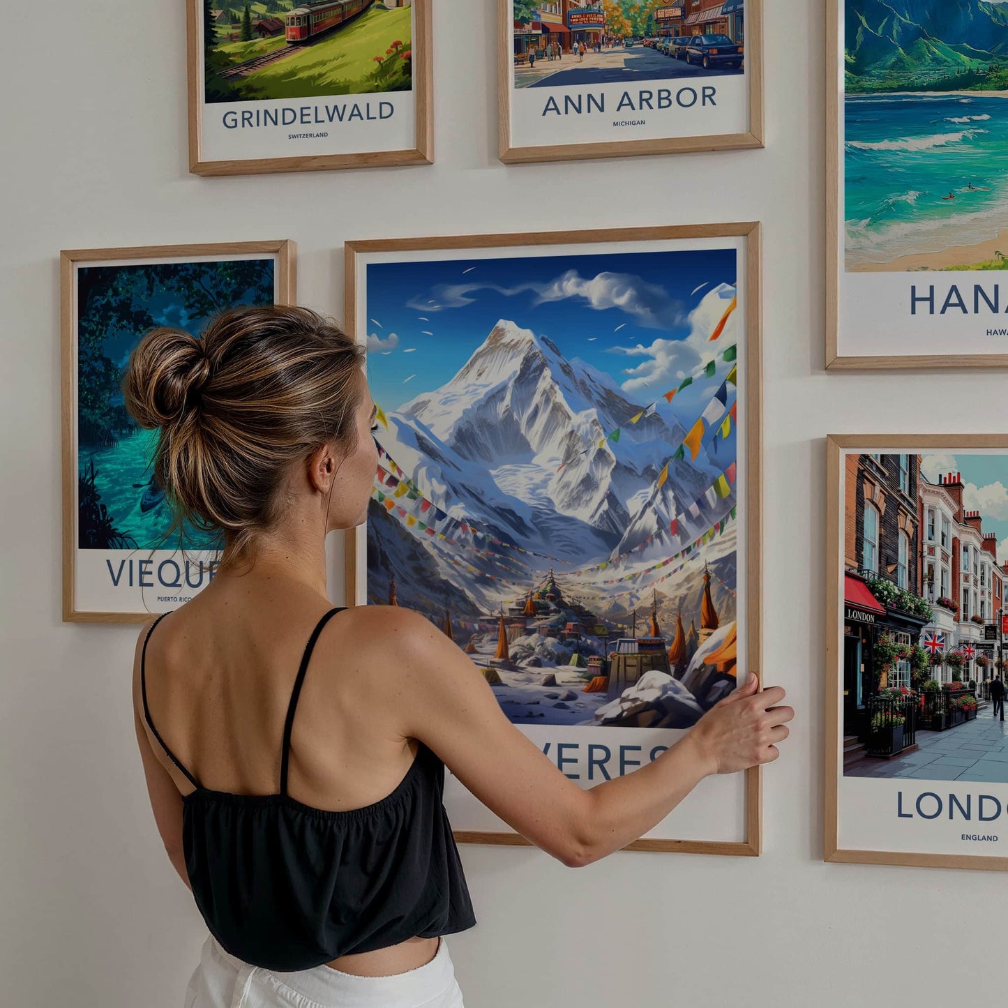 Mount Everest Poster - Nepal Travel Art - Himalayan Base Camp Wall Decor