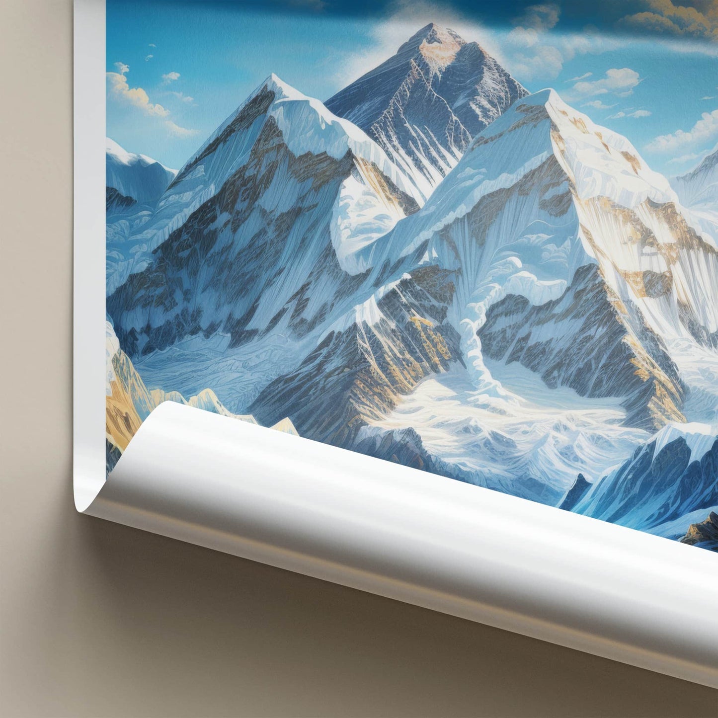 Mount Everest Poster - Nepal Travel Art - Towering Snowy Peaks Wall Decor