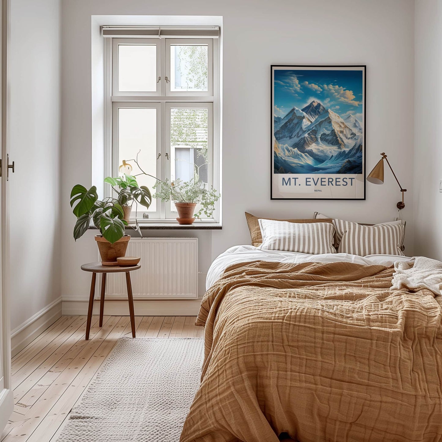 Mount Everest Poster - Nepal Travel Art - Towering Snowy Peaks Wall Decor