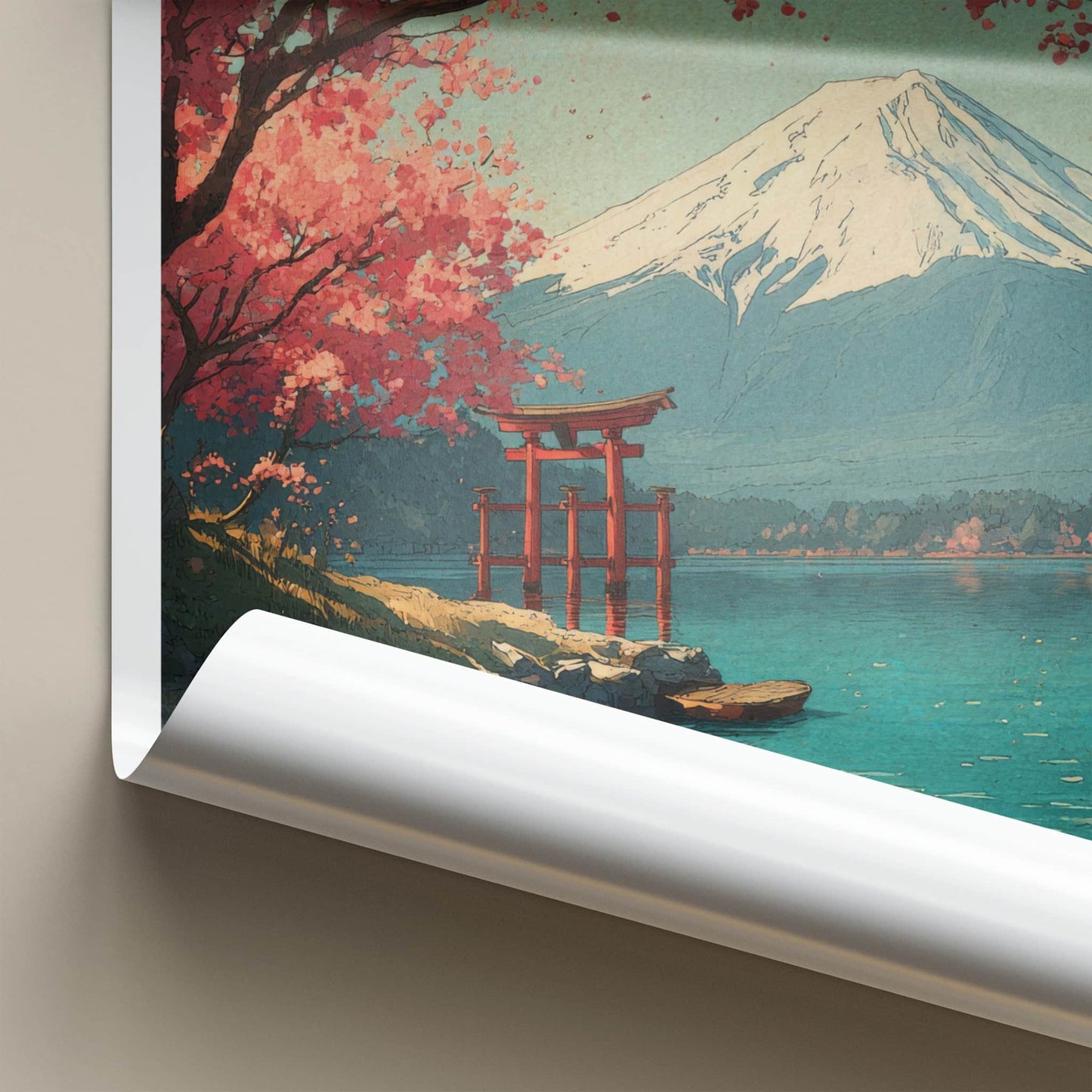 Mount Fuji Poster - Japan Travel Art - Cherry Blossom Torii Gallery Art