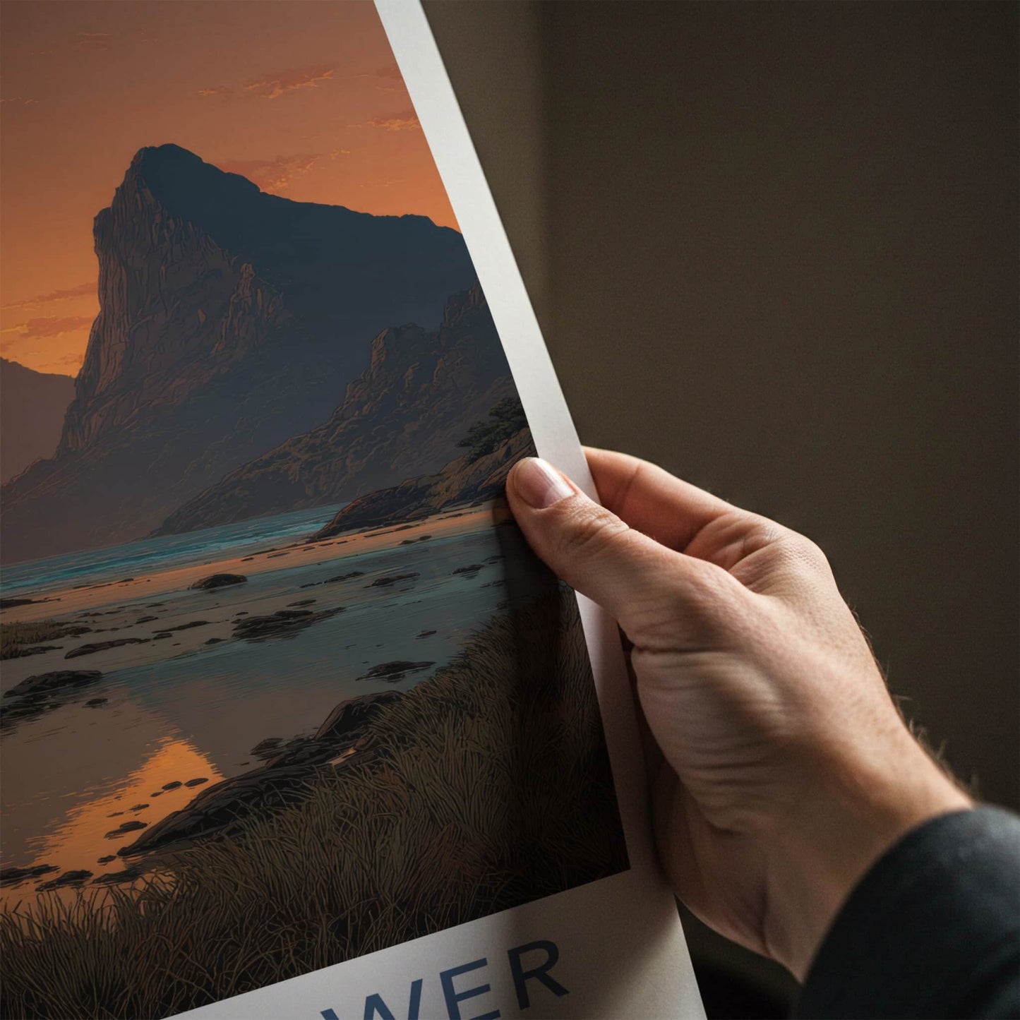 Mount Gower Poster - Australia Travel Art - Sunset Mountain Reflection Home Decor