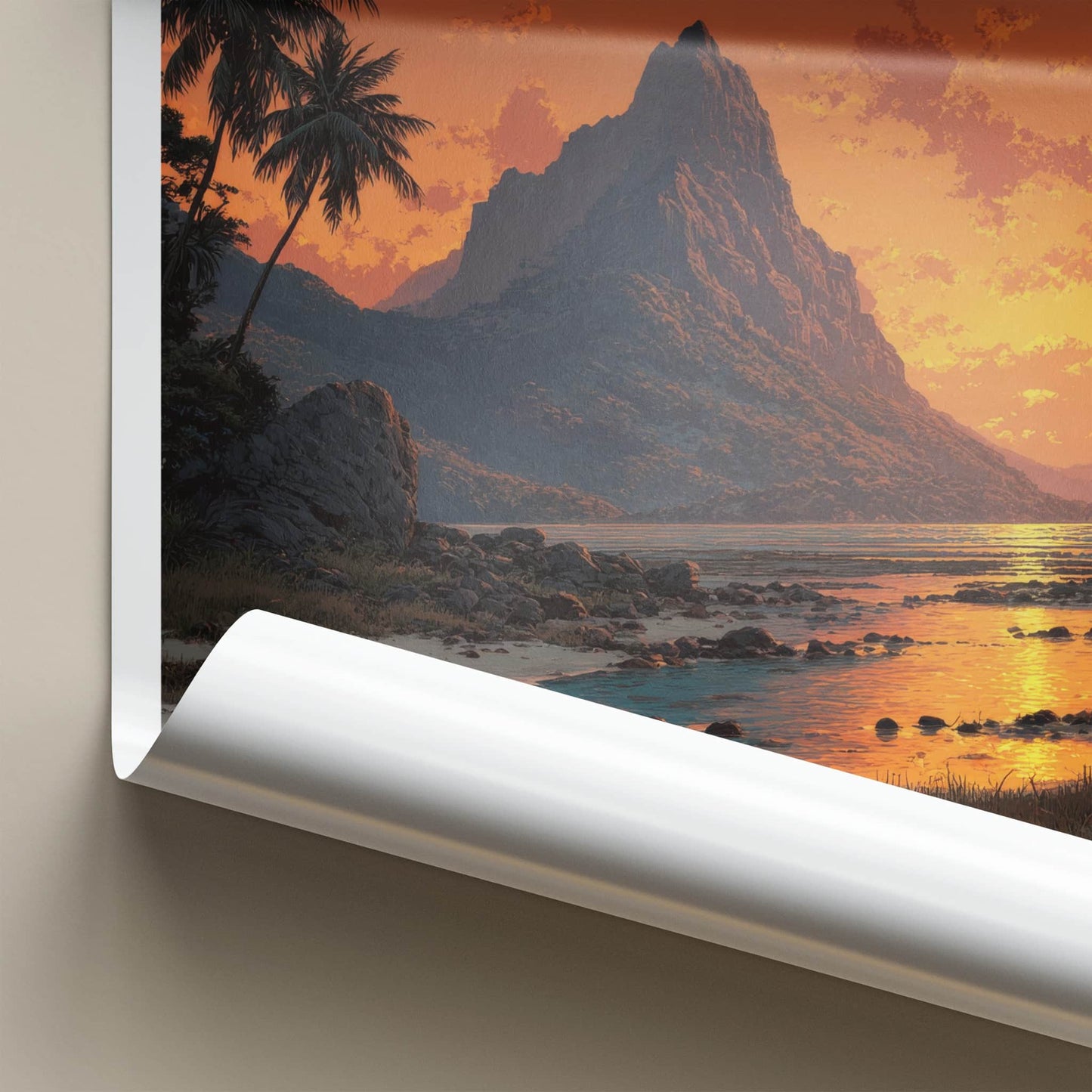 Mount Gower Poster - Australia Travel Art - Tropical Sunset Scene Wall Decor