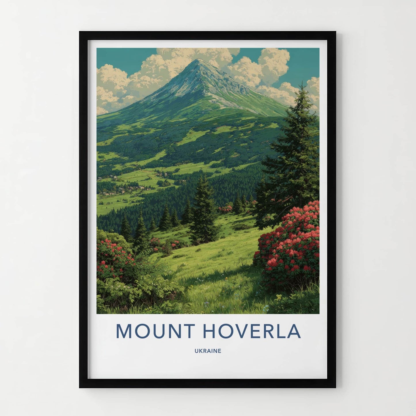 Mount Hoverla Poster - Ukraine Travel Art - Lush Green Valley Home Decor