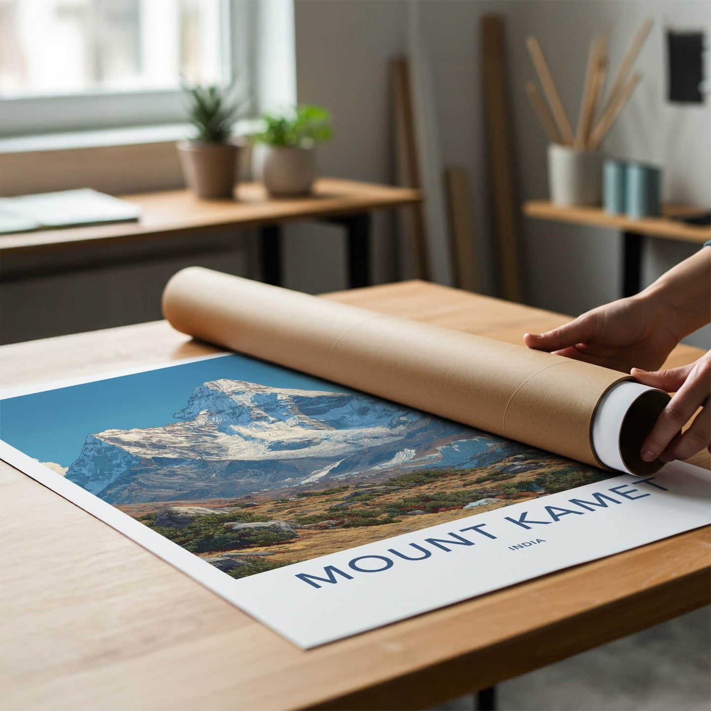 Mount Kamet Poster - India Framed Art - Snowcapped Peak Glacier Wall Decor