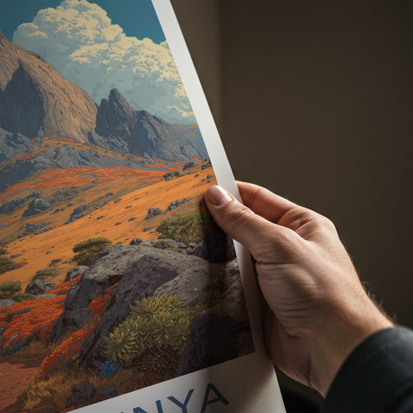 Mount Kenya Poster - Kenya Travel Art - Rocky Mountain Path Home Decor